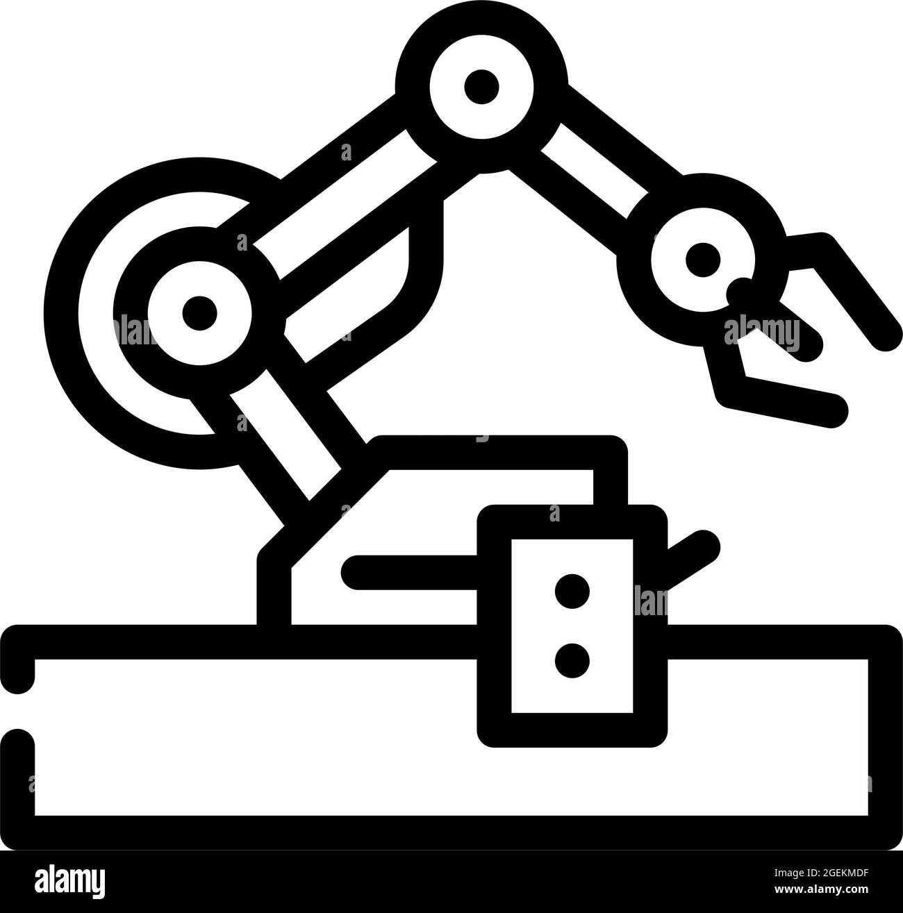 illustration vectorielle de l'icône de ligne de robot du bras robotisé Illustration de Vecteur