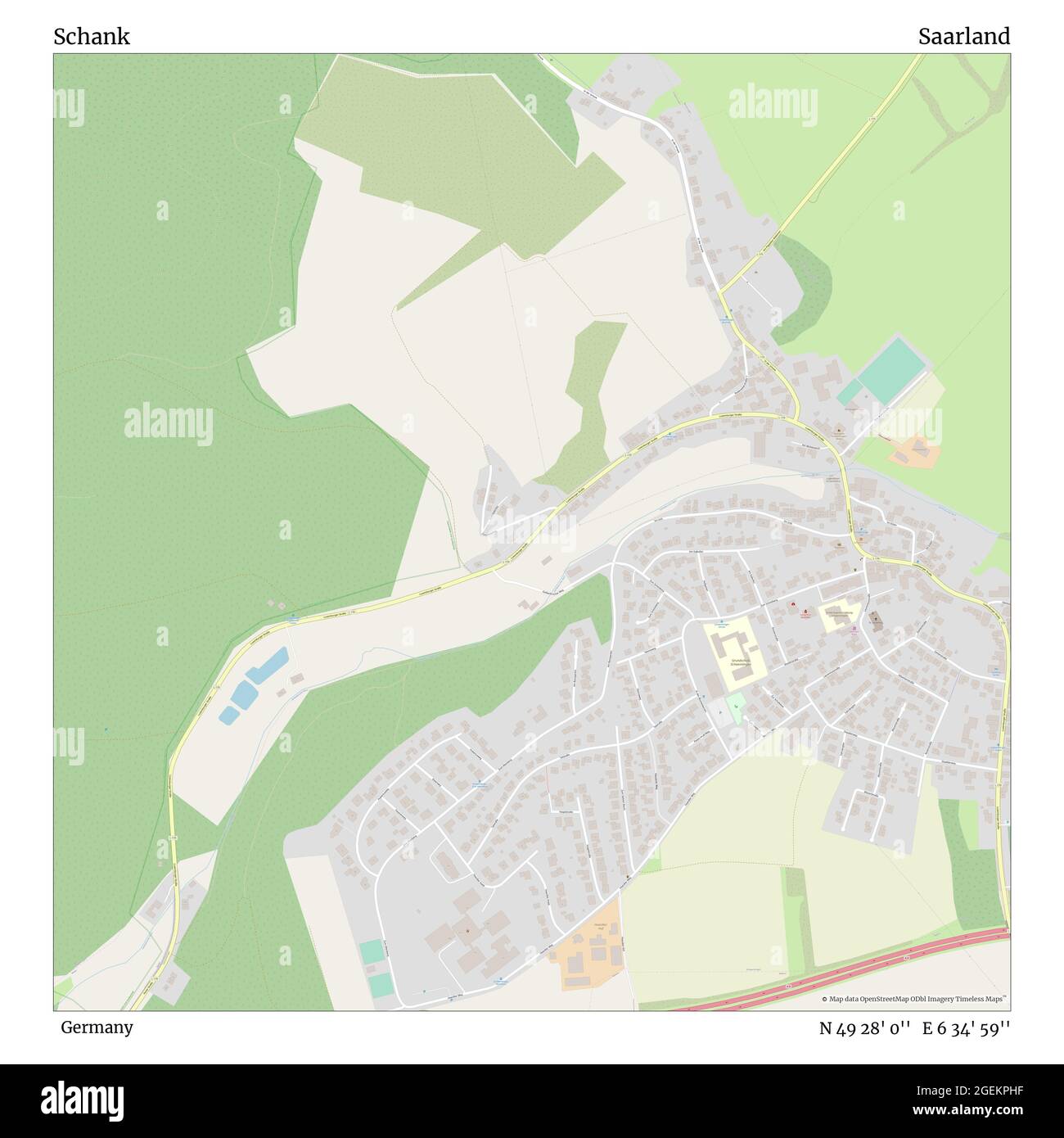 Schank, Allemagne, Sarre, N 49 28' 0'', E 6 34' 59'', carte, carte intemporelle publiée en 2021. Les voyageurs, les explorateurs et les aventuriers comme Florence Nightingale, David Livingstone, Ernest Shackleton, Lewis et Clark et Sherlock Holmes se sont appuyés sur des cartes pour planifier leurs voyages dans les coins les plus reculés du monde. Timeless Maps dresse la carte de la plupart des sites du monde, montrant ainsi la réalisation de grands rêves Banque D'Images