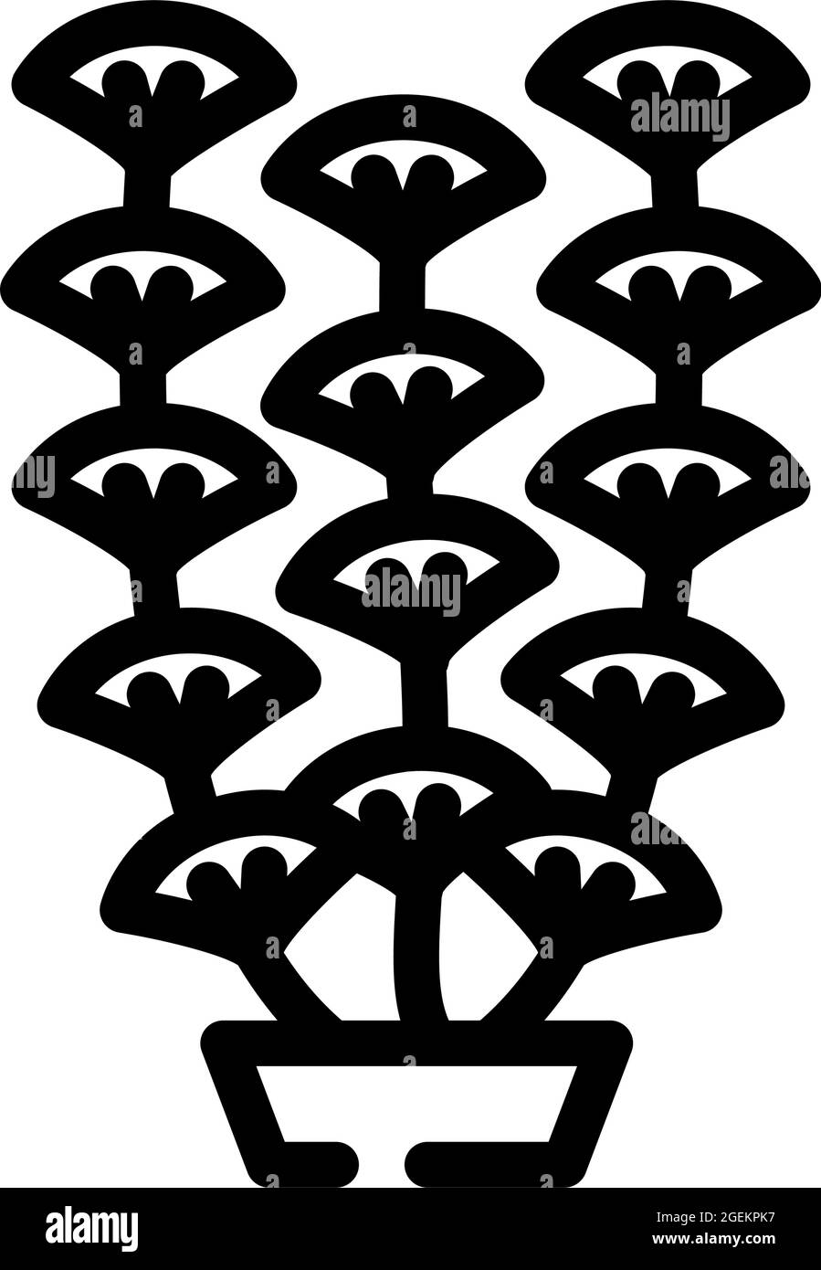 illustration vectorielle de l'icône représentant une ligne d'algues marines dans l'aquarium Illustration de Vecteur