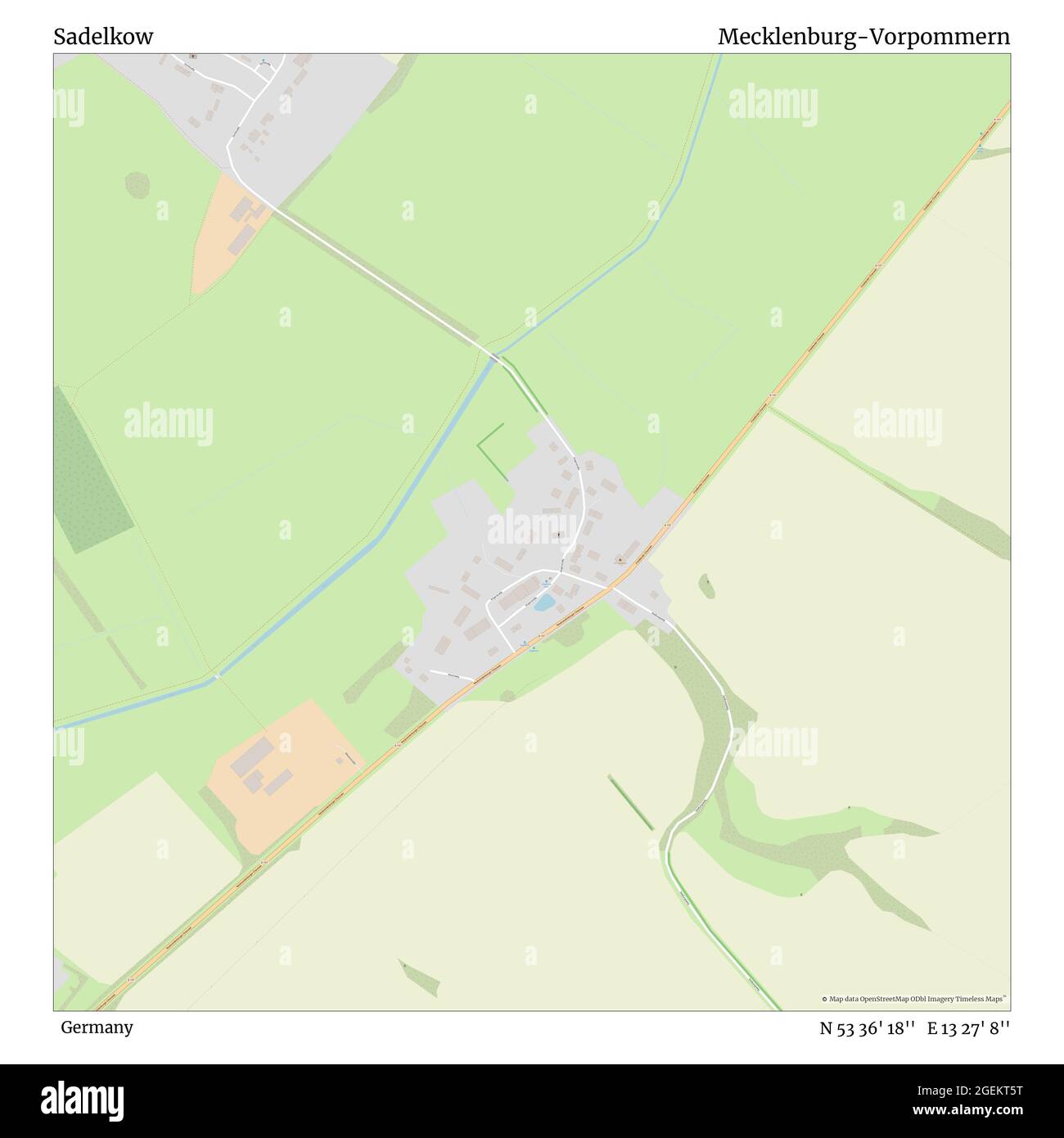 Sadelkow, Allemagne, Mecklembourg-Poméranie-Occidentale, N 53 36' 18'', E 13 27' 8'', carte, Timeless carte publiée en 2021. Les voyageurs, les explorateurs et les aventuriers comme Florence Nightingale, David Livingstone, Ernest Shackleton, Lewis et Clark et Sherlock Holmes se sont appuyés sur des cartes pour planifier leurs voyages dans les coins les plus reculés du monde. Timeless Maps dresse la carte de la plupart des sites du monde, montrant ainsi la réalisation de grands rêves Banque D'Images