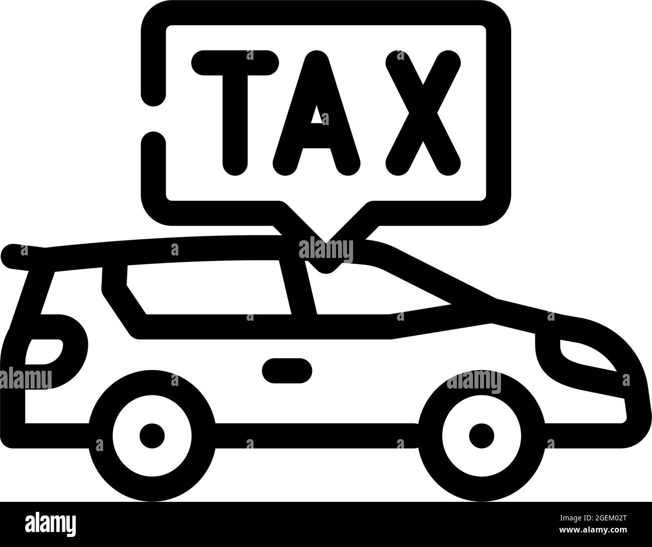 illustration vectorielle de l'icône de ligne de taxe de voiture Illustration de Vecteur