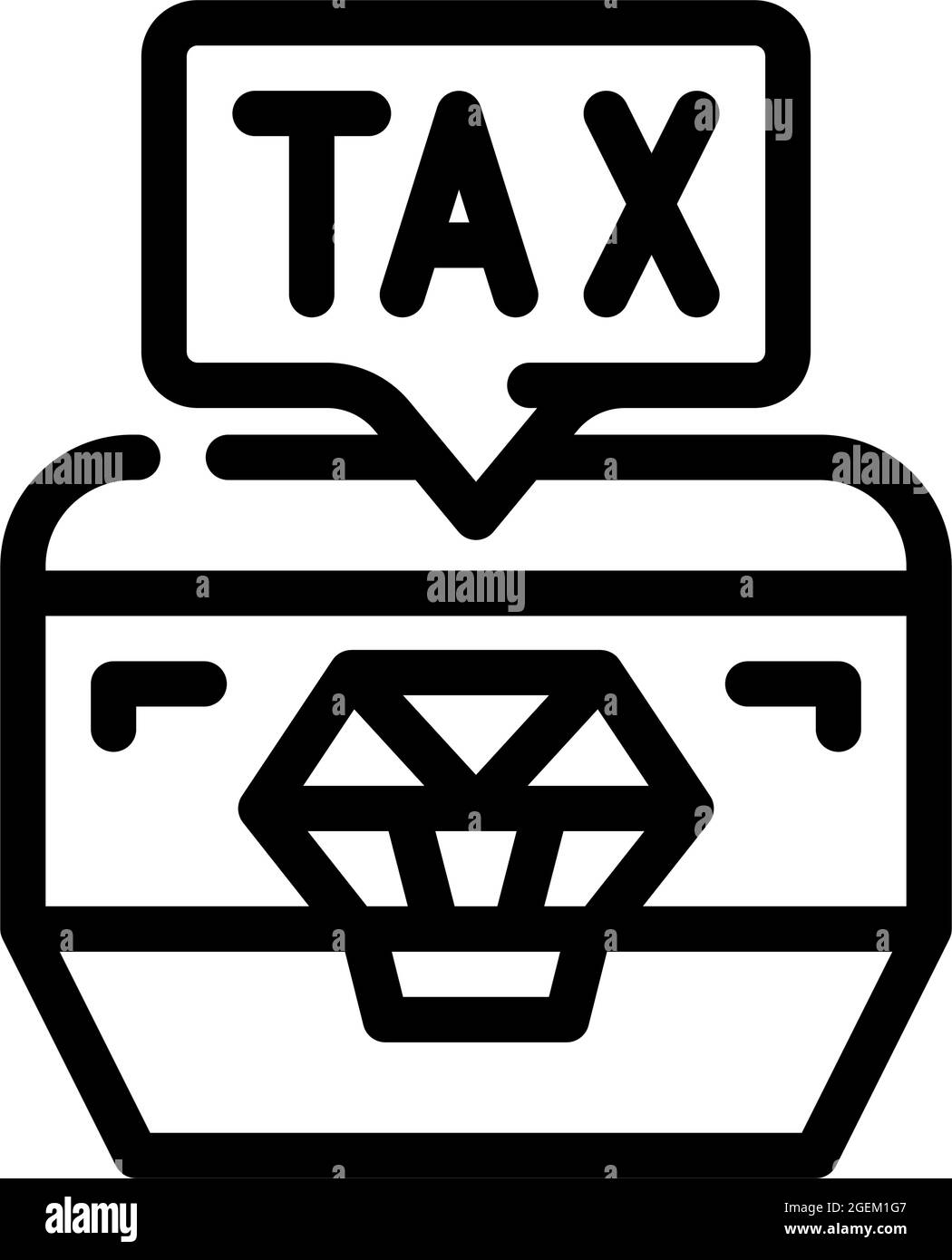 illustration vectorielle d'icône de ligne de taxe de bijoux Illustration de Vecteur