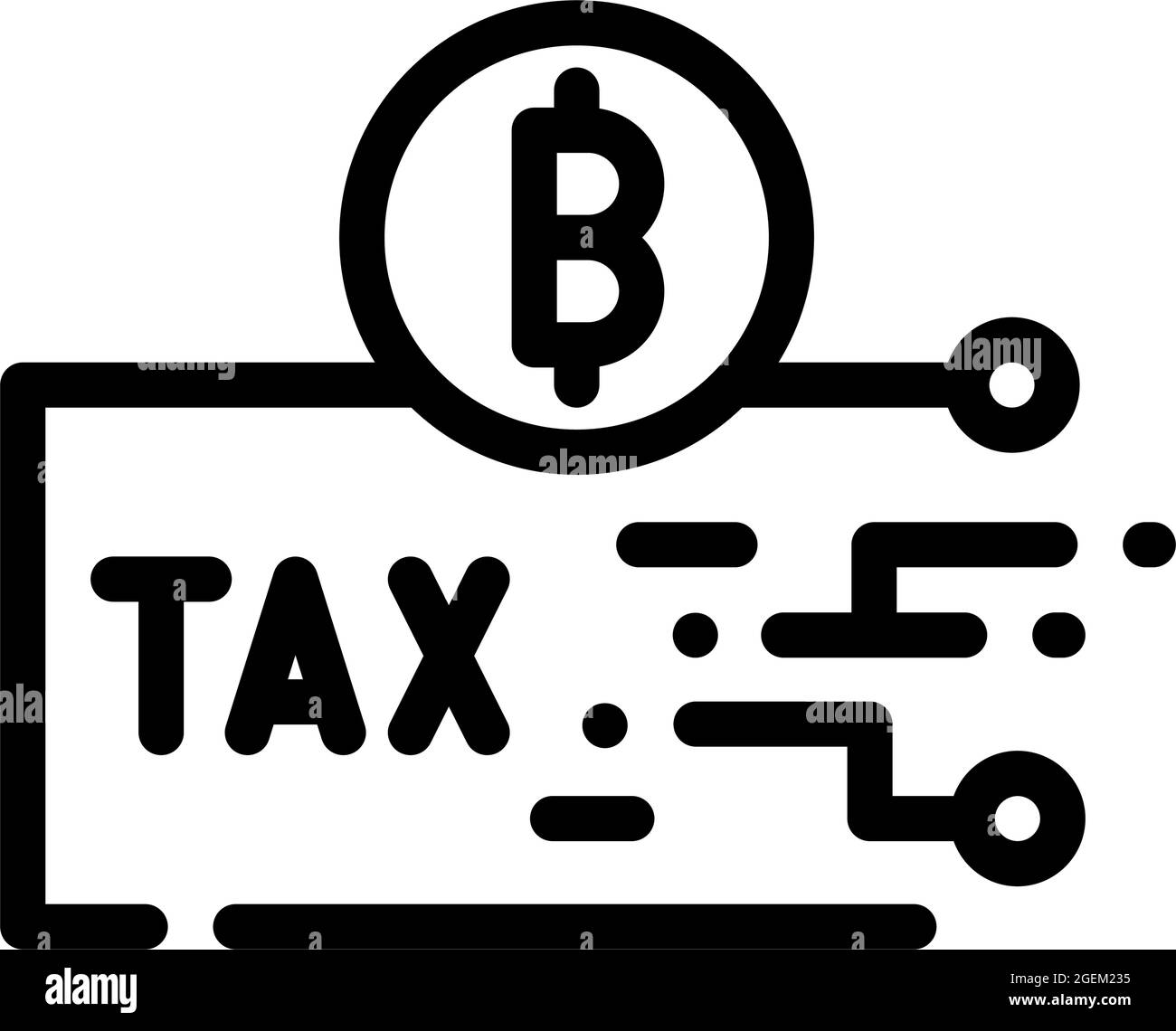 illustration vectorielle de l'icône de ligne de taxe crypto-monnaie Illustration de Vecteur