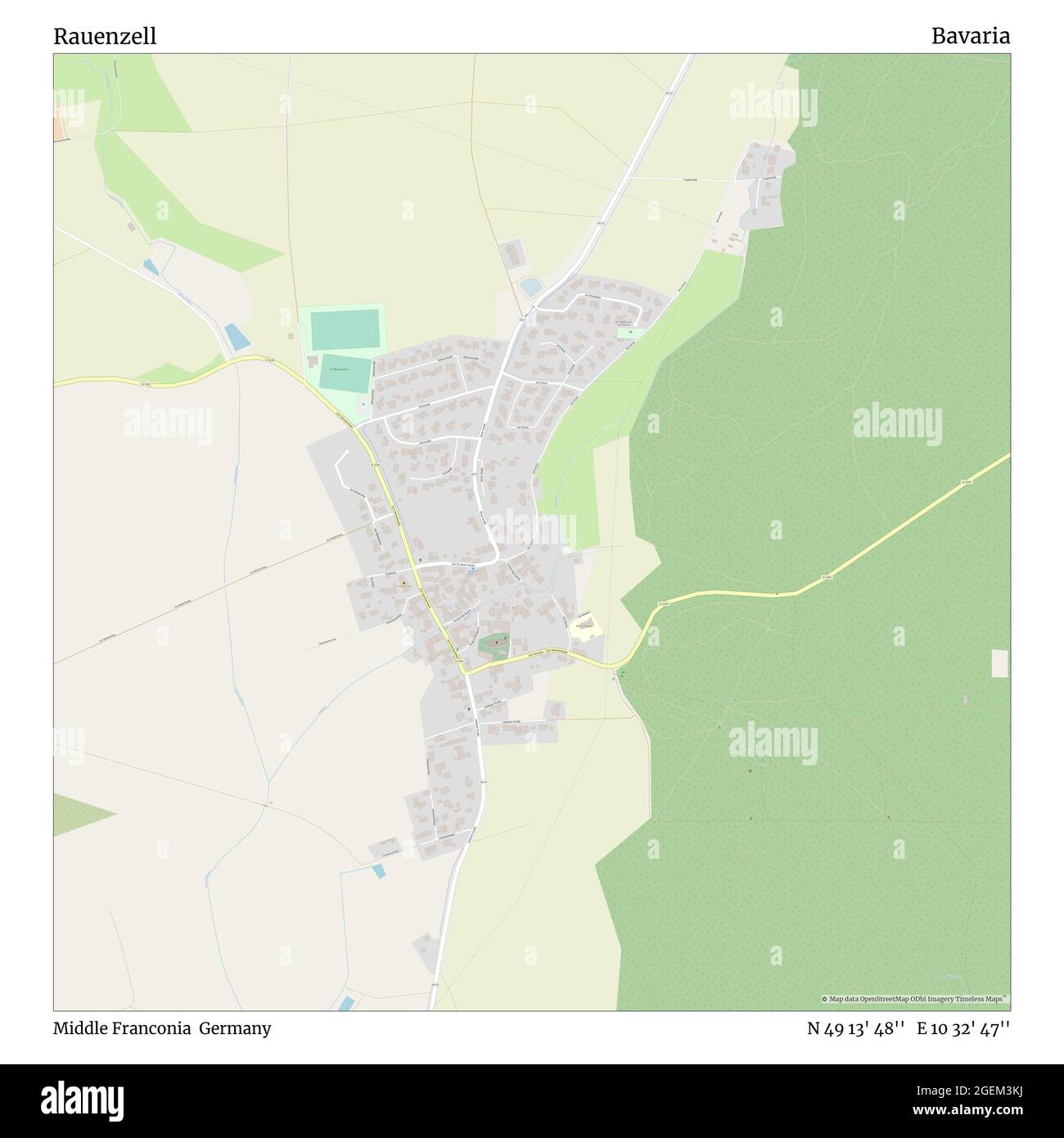 Rauenzell, moyenne-Franconie, Allemagne, Bavière, N 49 13' 48'', E 10 32' 47'', carte, Timeless carte publiée en 2021. Les voyageurs, les explorateurs et les aventuriers comme Florence Nightingale, David Livingstone, Ernest Shackleton, Lewis et Clark et Sherlock Holmes se sont appuyés sur des cartes pour planifier leurs voyages dans les coins les plus reculés du monde. Timeless Maps dresse la carte de la plupart des sites du monde, montrant ainsi la réalisation de grands rêves Banque D'Images