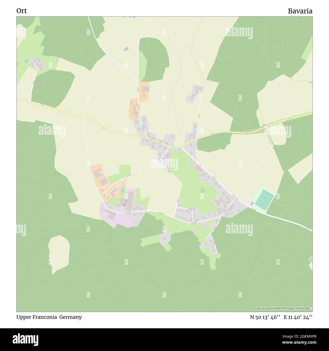 ORT, haute-Franconie, Allemagne, Bavière, N 50 13' 46'', E 11 40' 24'', carte, carte intemporelle publiée en 2021. Les voyageurs, les explorateurs et les aventuriers comme Florence Nightingale, David Livingstone, Ernest Shackleton, Lewis et Clark et Sherlock Holmes se sont appuyés sur des cartes pour planifier leurs voyages dans les coins les plus reculés du monde. Timeless Maps dresse la carte de la plupart des sites du monde, montrant ainsi la réalisation de grands rêves Banque D'Images