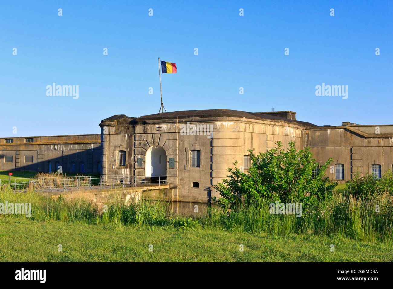 Entrée principale du fort Breendonk (camp de la prison nazie de la Seconde Guerre mondiale) à Breendonk (province d'Anvers), Belgique Banque D'Images