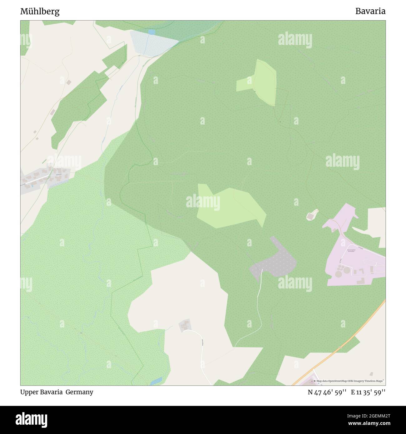 Mühlberg, haute-Bavière, Allemagne, Bavière, N 47 46' 59'', E 11 35' 59'', carte, carte intemporelle publiée en 2021. Les voyageurs, les explorateurs et les aventuriers comme Florence Nightingale, David Livingstone, Ernest Shackleton, Lewis et Clark et Sherlock Holmes se sont appuyés sur des cartes pour planifier leurs voyages dans les coins les plus reculés du monde. Timeless Maps dresse la carte de la plupart des sites du monde, montrant ainsi la réalisation de grands rêves Banque D'Images