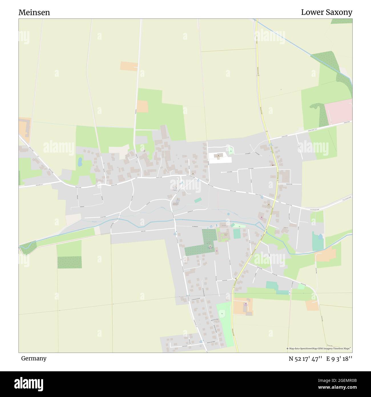 Meinsen, Allemagne, Basse-Saxe, N 52 17' 47'', E 9 3' 18'', carte, carte intemporelle publiée en 2021. Les voyageurs, les explorateurs et les aventuriers comme Florence Nightingale, David Livingstone, Ernest Shackleton, Lewis et Clark et Sherlock Holmes se sont appuyés sur des cartes pour planifier leurs voyages dans les coins les plus reculés du monde. Timeless Maps dresse la carte de la plupart des sites du monde, montrant ainsi la réalisation de grands rêves Banque D'Images