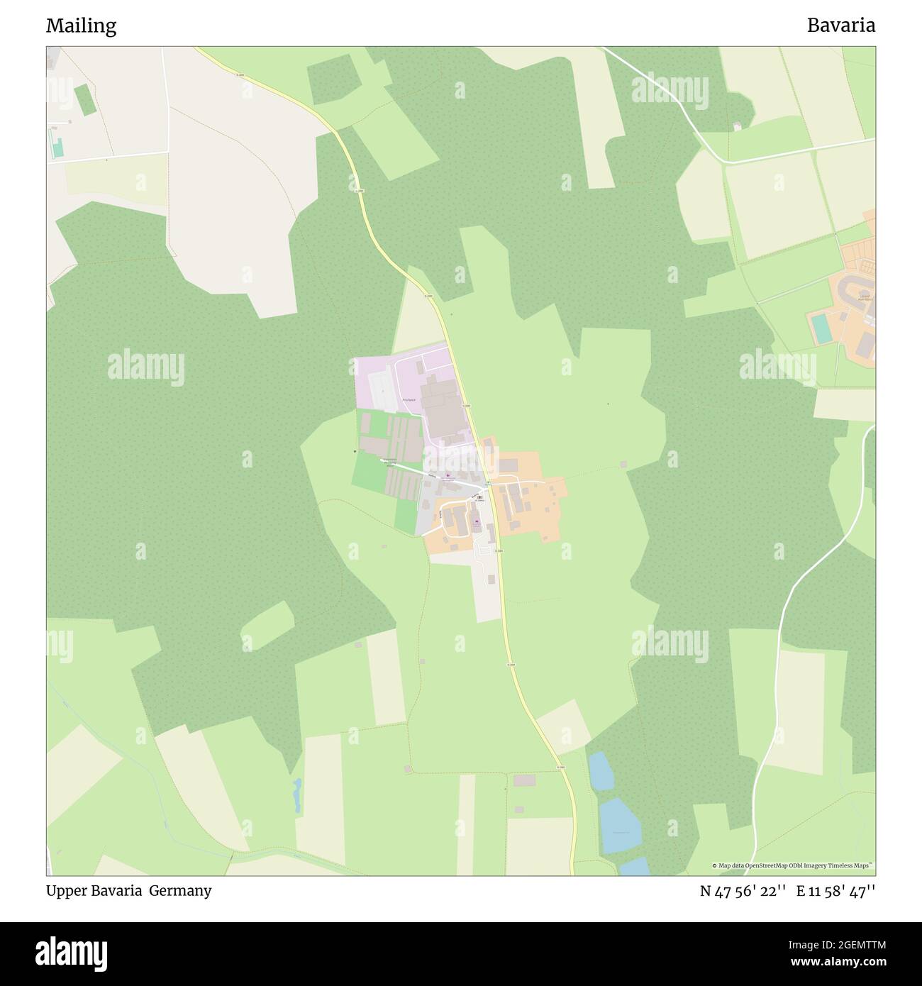 Mailing, haute-Bavière, Allemagne, Bavière, N 47 56' 22'', E 11 58' 47'', carte, Timeless carte publiée en 2021. Les voyageurs, les explorateurs et les aventuriers comme Florence Nightingale, David Livingstone, Ernest Shackleton, Lewis et Clark et Sherlock Holmes se sont appuyés sur des cartes pour planifier leurs voyages dans les coins les plus reculés du monde. Timeless Maps dresse la carte de la plupart des sites du monde, montrant ainsi la réalisation de grands rêves Banque D'Images