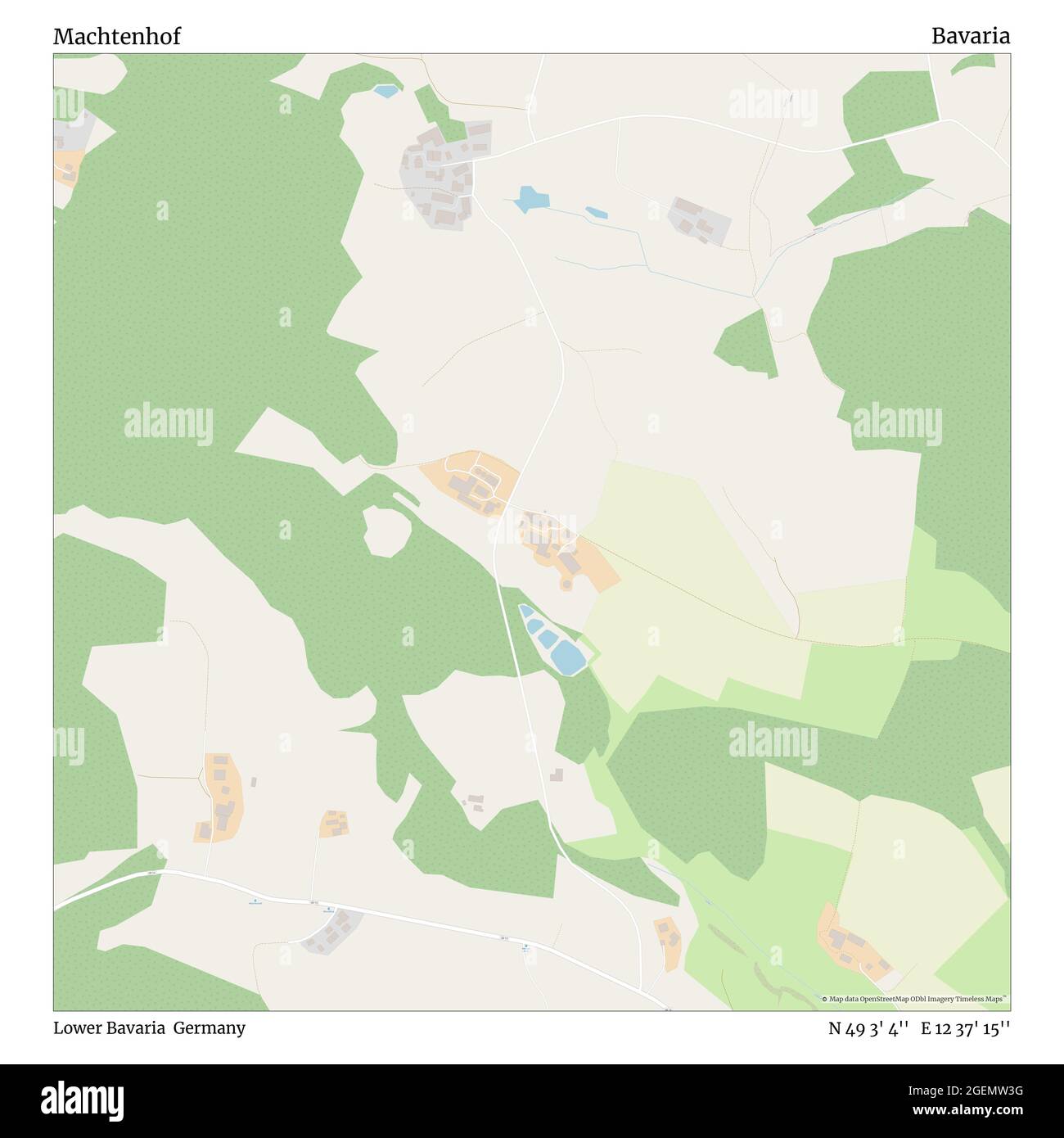 Machtenhof, Basse-Bavière, Allemagne, Bavière, N 49 3' 4'', E 12 37' 15'', carte, carte intemporelle publiée en 2021. Les voyageurs, les explorateurs et les aventuriers comme Florence Nightingale, David Livingstone, Ernest Shackleton, Lewis et Clark et Sherlock Holmes se sont appuyés sur des cartes pour planifier leurs voyages dans les coins les plus reculés du monde. Timeless Maps dresse la carte de la plupart des sites du monde, montrant ainsi la réalisation de grands rêves Banque D'Images