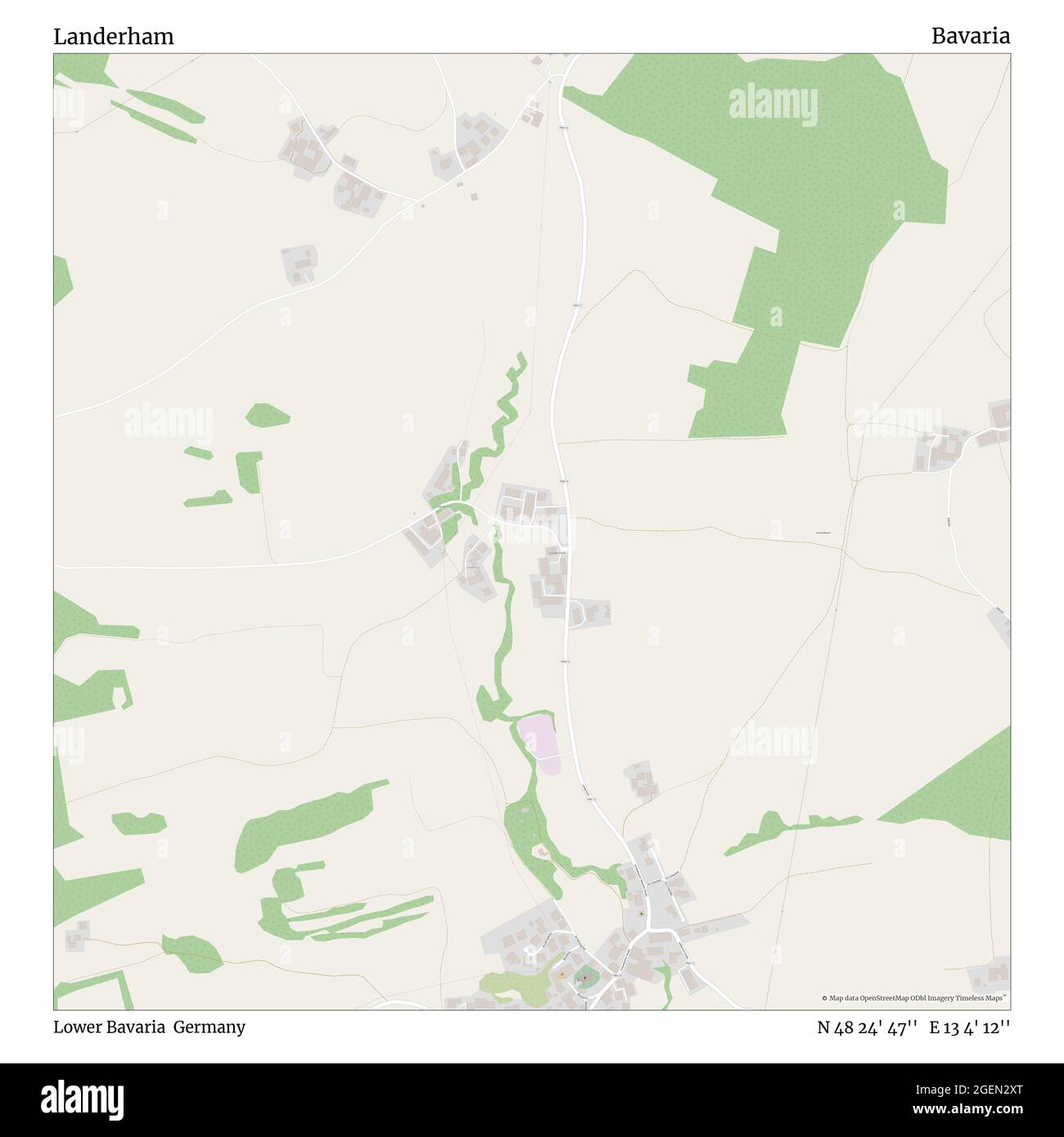 Landerham, Basse-Bavière, Allemagne, Bavière, N 48 24' 47'', E 13 4' 12'', carte, Timeless carte publiée en 2021. Les voyageurs, les explorateurs et les aventuriers comme Florence Nightingale, David Livingstone, Ernest Shackleton, Lewis et Clark et Sherlock Holmes se sont appuyés sur des cartes pour planifier leurs voyages dans les coins les plus reculés du monde. Timeless Maps dresse la carte de la plupart des sites du monde, montrant ainsi la réalisation de grands rêves Banque D'Images