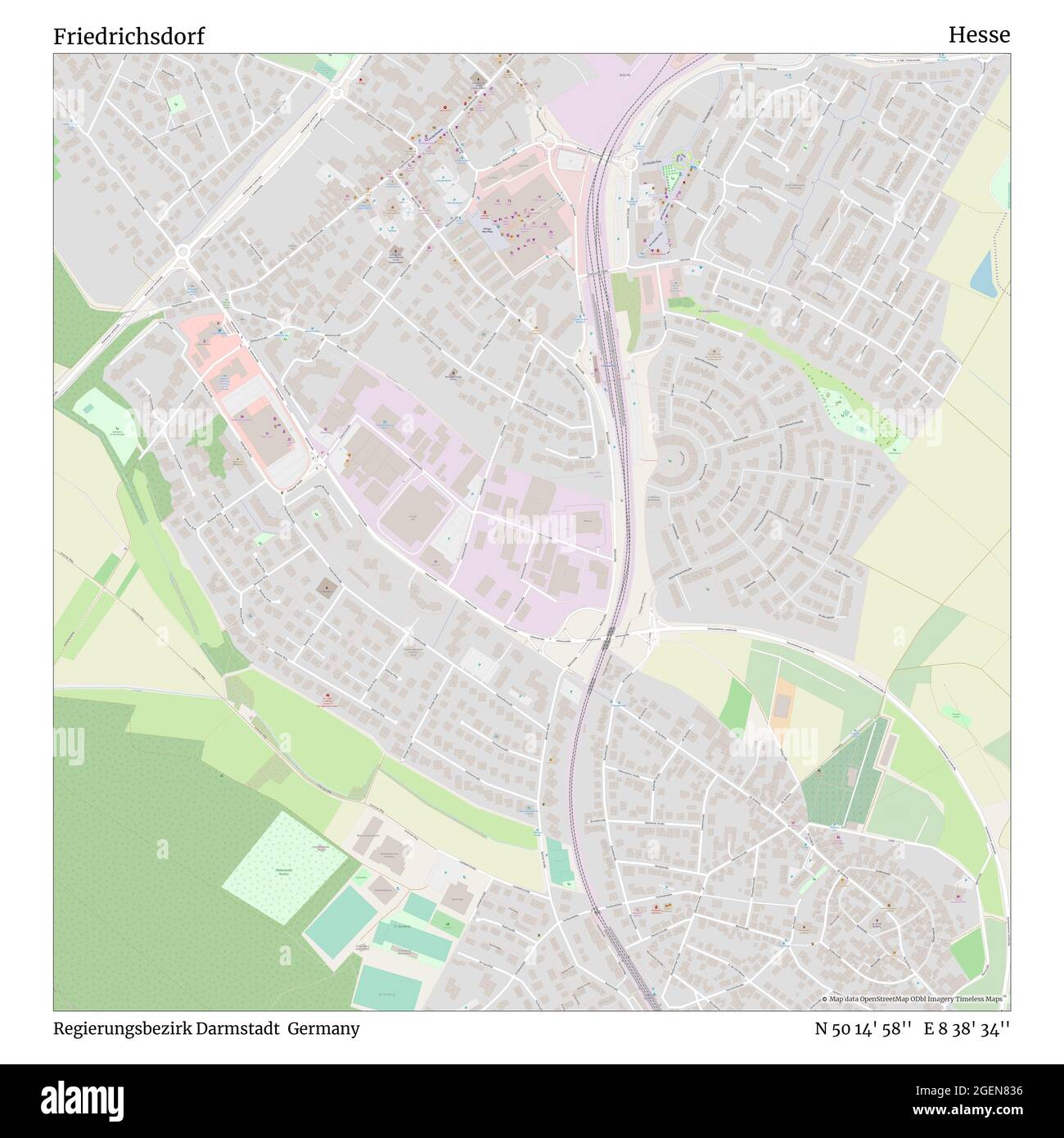 Friedrichsdorf, Regierungsbezirk Darmstadt, Allemagne, Hesse, N 50 14' 58'', E 8 38' 34'', carte, carte intemporelle publiée en 2021. Les voyageurs, les explorateurs et les aventuriers comme Florence Nightingale, David Livingstone, Ernest Shackleton, Lewis et Clark et Sherlock Holmes se sont appuyés sur des cartes pour planifier leurs voyages dans les coins les plus reculés du monde. Timeless Maps dresse la carte de la plupart des sites du monde, montrant ainsi la réalisation de grands rêves Banque D'Images