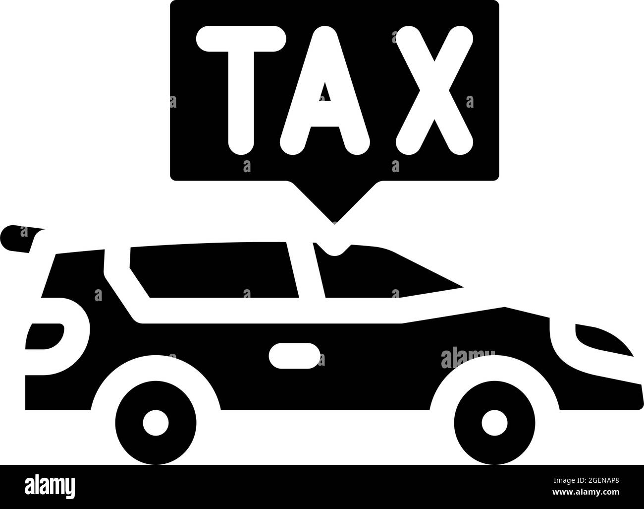 illustration vectorielle de l'icône de glyphe de taxe de voiture Illustration de Vecteur