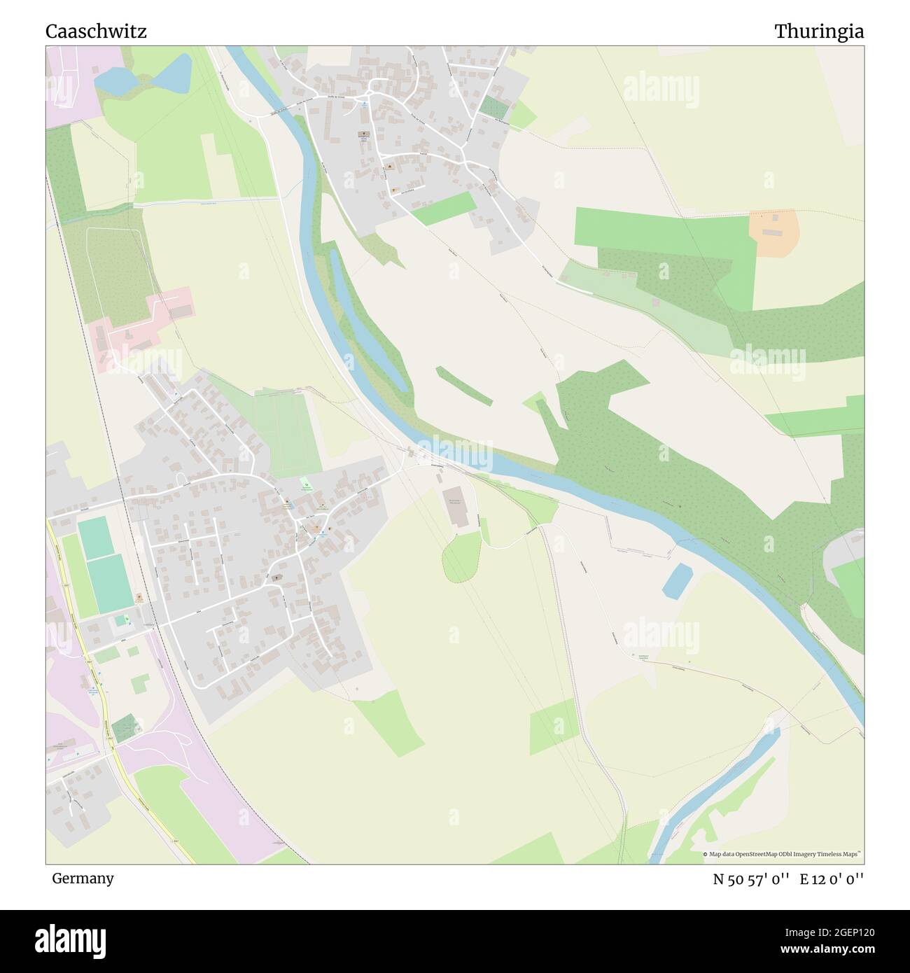 Caaschwitz, Allemagne, Thuringe, N 50 57' 0'', E 12 0' 0'', carte, carte intemporelle publiée en 2021. Les voyageurs, les explorateurs et les aventuriers comme Florence Nightingale, David Livingstone, Ernest Shackleton, Lewis et Clark et Sherlock Holmes se sont appuyés sur des cartes pour planifier leurs voyages dans les coins les plus reculés du monde. Timeless Maps dresse la carte de la plupart des sites du monde, montrant ainsi la réalisation de grands rêves Banque D'Images