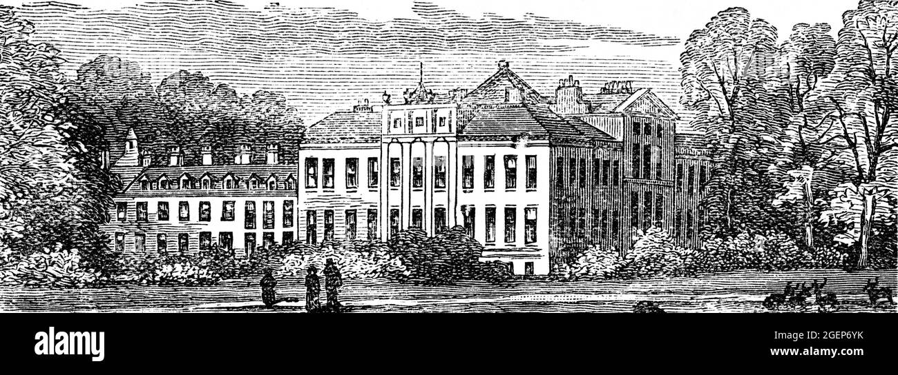 Palais de Kensington dans le centre de Londres au XIXe siècle, demeure royale de la reine Victoria Banque D'Images