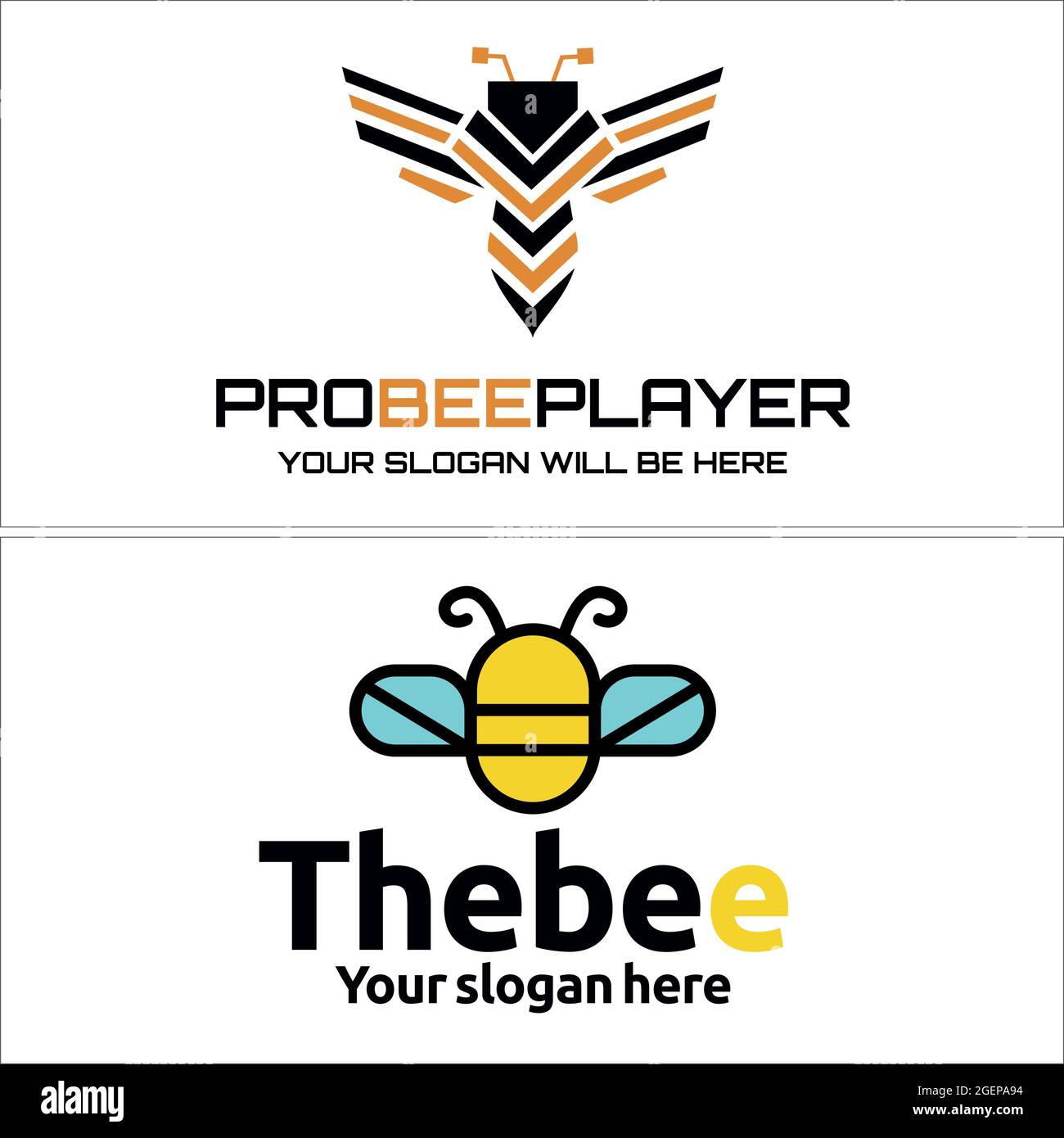 Logo d'illustration à vecteur abeille Illustration de Vecteur