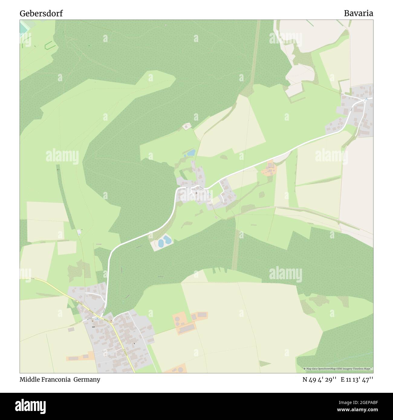 Gebersdorf, moyenne-Franconie, Allemagne, Bavière, N 49 4' 29'', E 11 13' 47'', carte, Timeless carte publiée en 2021. Les voyageurs, les explorateurs et les aventuriers comme Florence Nightingale, David Livingstone, Ernest Shackleton, Lewis et Clark et Sherlock Holmes se sont appuyés sur des cartes pour planifier leurs voyages dans les coins les plus reculés du monde. Timeless Maps dresse la carte de la plupart des sites du monde, montrant ainsi la réalisation de grands rêves Banque D'Images