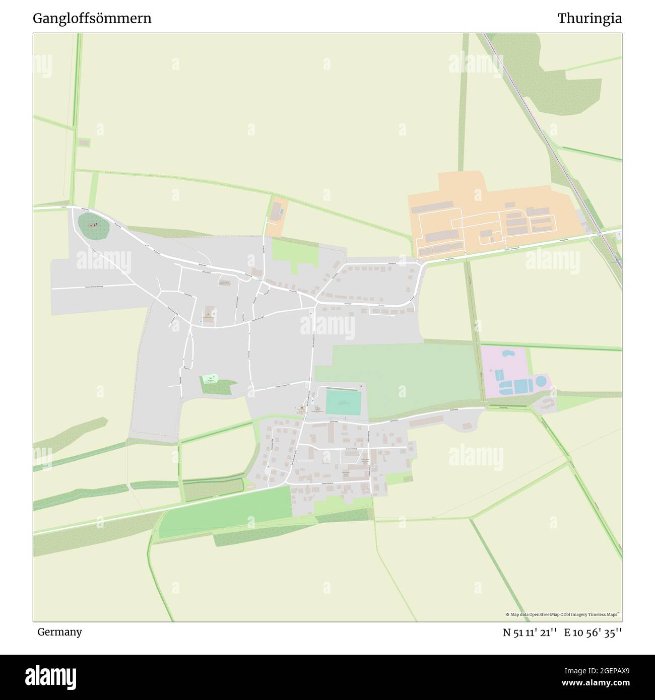 Gangloffsömmern, Allemagne, Thuringe, N 51 11' 21'', E 10 56' 35'', carte, carte intemporelle publiée en 2021. Les voyageurs, les explorateurs et les aventuriers comme Florence Nightingale, David Livingstone, Ernest Shackleton, Lewis et Clark et Sherlock Holmes se sont appuyés sur des cartes pour planifier leurs voyages dans les coins les plus reculés du monde. Timeless Maps dresse la carte de la plupart des sites du monde, montrant ainsi la réalisation de grands rêves Banque D'Images