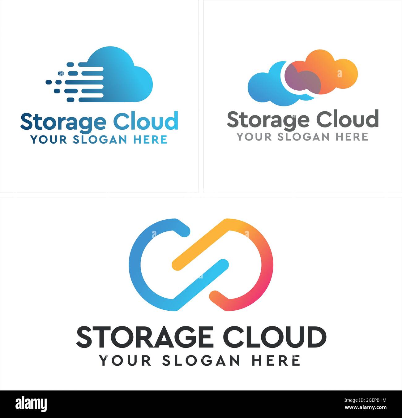 Logo de technologie de stockage Cloud Illustration de Vecteur