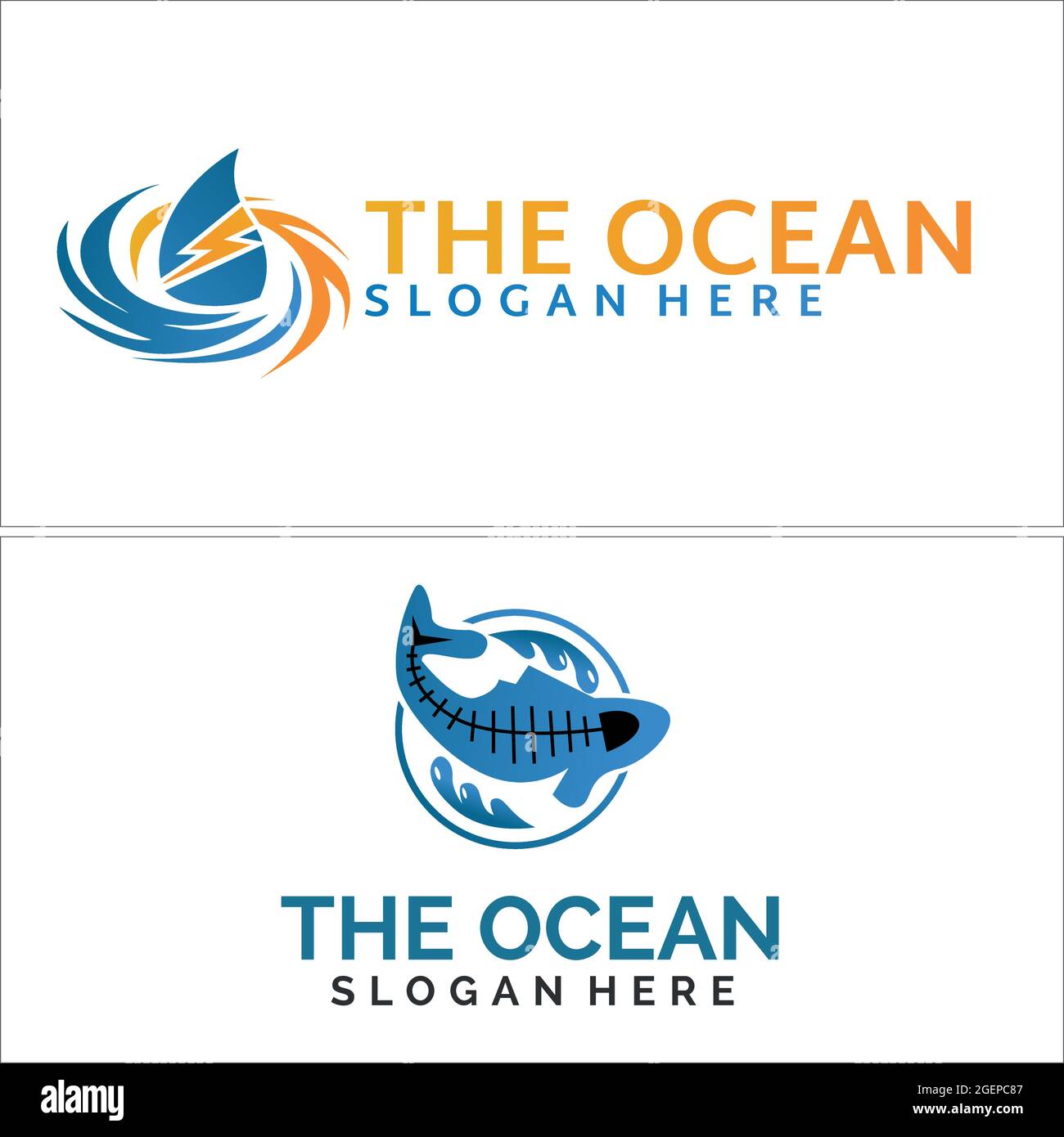 Logo Ocean Sea Waterways Illustration de Vecteur