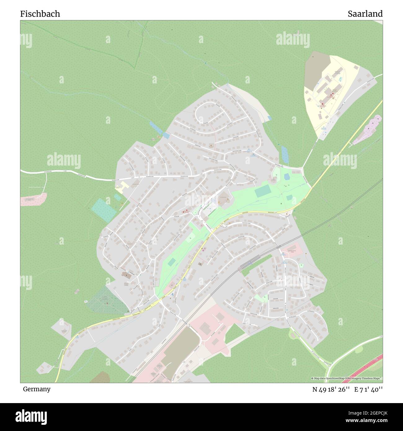 Fischbach, Allemagne, Sarre, N 49 18' 26'', E 7 1' 40'', carte, carte intemporelle publiée en 2021. Les voyageurs, les explorateurs et les aventuriers comme Florence Nightingale, David Livingstone, Ernest Shackleton, Lewis et Clark et Sherlock Holmes se sont appuyés sur des cartes pour planifier leurs voyages dans les coins les plus reculés du monde. Timeless Maps dresse la carte de la plupart des sites du monde, montrant ainsi la réalisation de grands rêves Banque D'Images