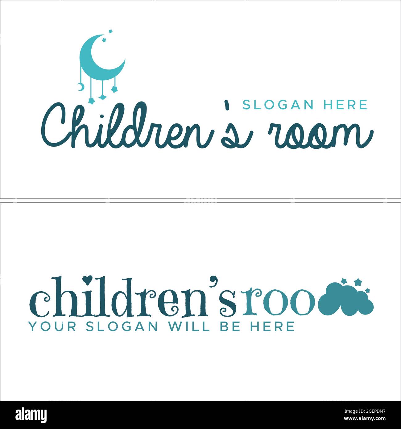 Icône lune étoile et nuage pour la chambre des enfants logo Illustration de Vecteur