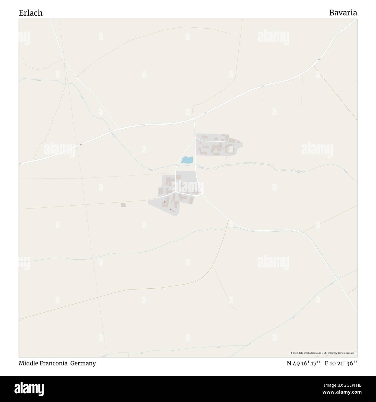 Erlach, moyenne-Franconie, Allemagne, Bavière, N 49 16' 17'', E 10 21' 36'', carte, carte intemporelle publiée en 2021. Les voyageurs, les explorateurs et les aventuriers comme Florence Nightingale, David Livingstone, Ernest Shackleton, Lewis et Clark et Sherlock Holmes se sont appuyés sur des cartes pour planifier leurs voyages dans les coins les plus reculés du monde. Timeless Maps dresse la carte de la plupart des sites du monde, montrant ainsi la réalisation de grands rêves Banque D'Images