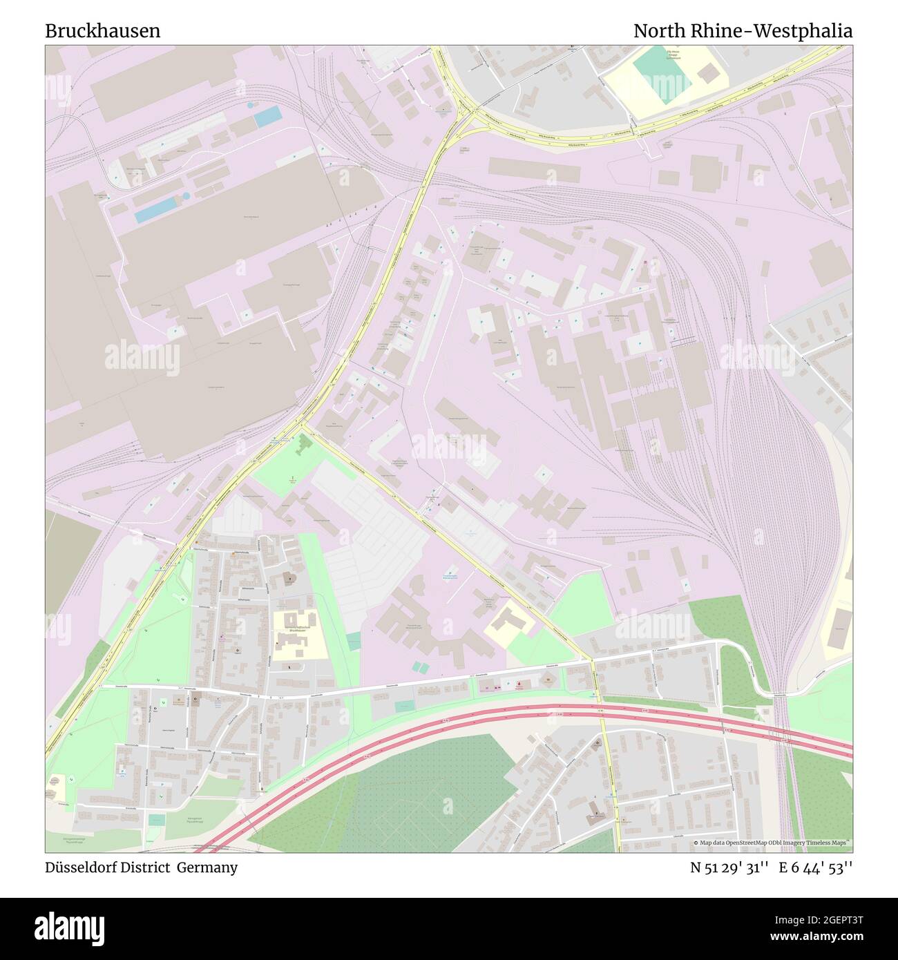 Bruckhausen, quartier de Düsseldorf, Allemagne, Rhénanie-du-Nord-Westphalie, N 51 29' 31'', E 6 44' 53'', carte, carte intemporelle publiée en 2021. Les voyageurs, les explorateurs et les aventuriers comme Florence Nightingale, David Livingstone, Ernest Shackleton, Lewis et Clark et Sherlock Holmes se sont appuyés sur des cartes pour planifier leurs voyages dans les coins les plus reculés du monde. Timeless Maps dresse la carte de la plupart des sites du monde, montrant ainsi la réalisation de grands rêves Banque D'Images