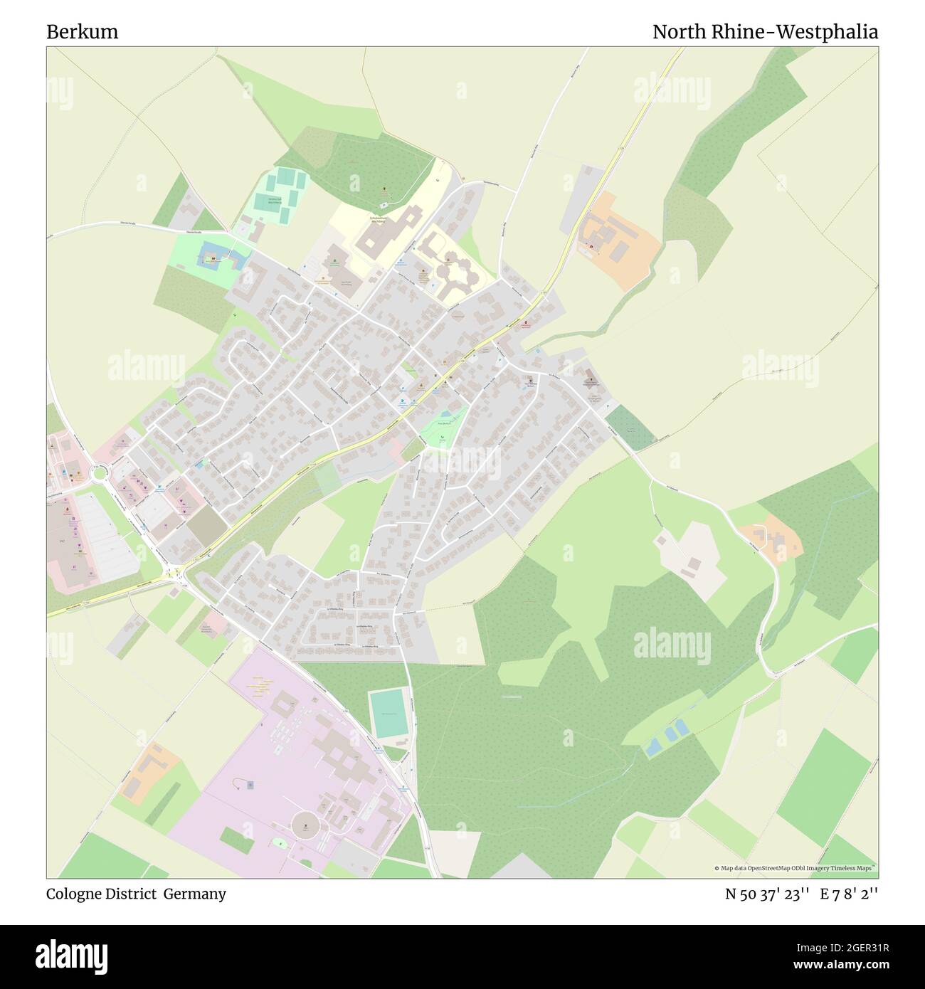 Berkum, district de Cologne, Allemagne, Rhénanie-du-Nord-Westphalie, N 50 37' 23'', E 7 8' 2'', carte, carte intemporelle publiée en 2021. Les voyageurs, les explorateurs et les aventuriers comme Florence Nightingale, David Livingstone, Ernest Shackleton, Lewis et Clark et Sherlock Holmes se sont appuyés sur des cartes pour planifier leurs voyages dans les coins les plus reculés du monde. Timeless Maps dresse la carte de la plupart des sites du monde, montrant ainsi la réalisation de grands rêves Banque D'Images