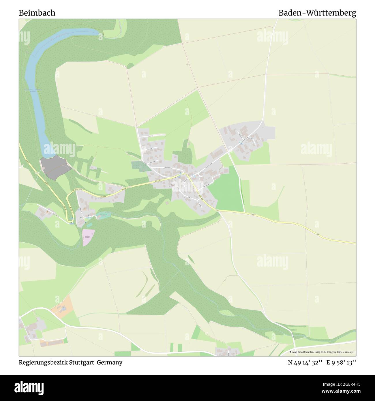 Beimbach, Regierungsbezirk Stuttgart, Allemagne, Bade-Wurtemberg, N 49 14' 32'', E 9 58' 13'', carte, Timeless carte publiée en 2021. Les voyageurs, les explorateurs et les aventuriers comme Florence Nightingale, David Livingstone, Ernest Shackleton, Lewis et Clark et Sherlock Holmes se sont appuyés sur des cartes pour planifier leurs voyages dans les coins les plus reculés du monde. Timeless Maps dresse la carte de la plupart des sites du monde, montrant ainsi la réalisation de grands rêves Banque D'Images