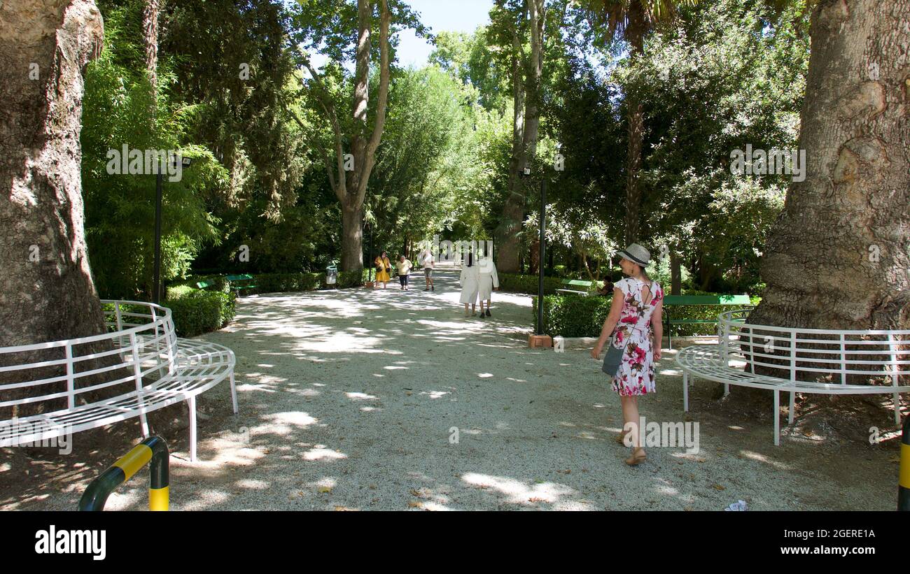 Jardins du spa Alhama de Granada Banque D'Images