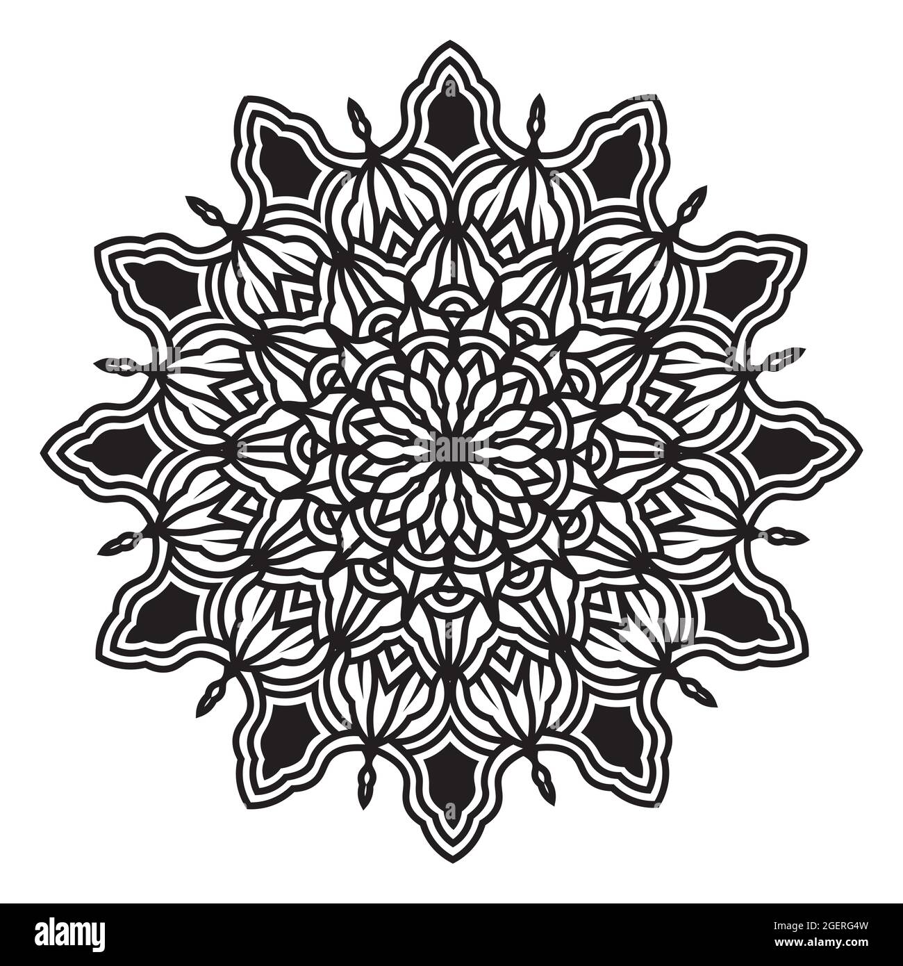 motif floral mandala élégant et rond abstrait à l'architecture d'arrière-plan isolée pour des œuvres d'art en tissu Illustration de Vecteur