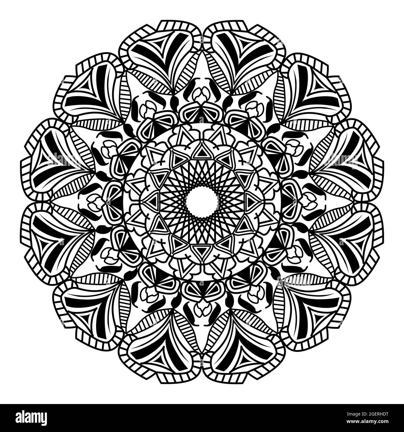 motif floral mandala élégant et rond abstrait à l'architecture d'arrière-plan isolée pour des œuvres d'art en tissu Illustration de Vecteur
