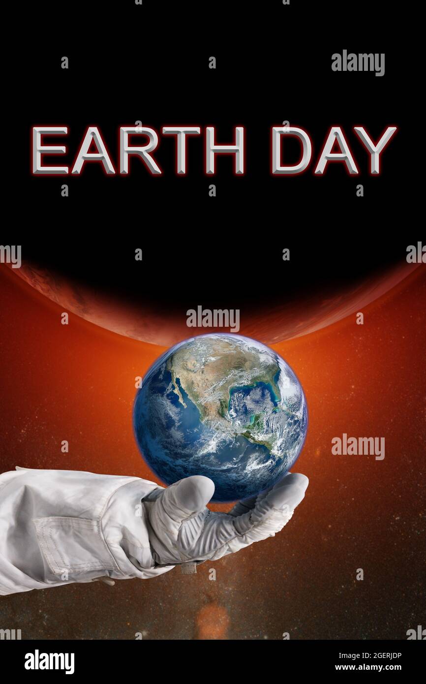 La terre dans la main de l'astronaute. Concept du jour de la Terre. Éléments de cette image fournis par la NASA. Banque D'Images