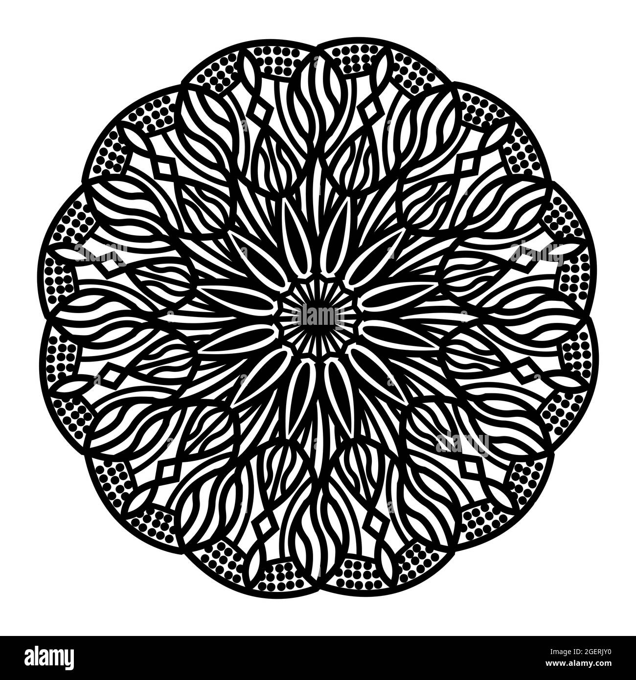 motif floral mandala élégant et rond abstrait à l'architecture d'arrière-plan isolée pour des œuvres d'art en tissu Illustration de Vecteur