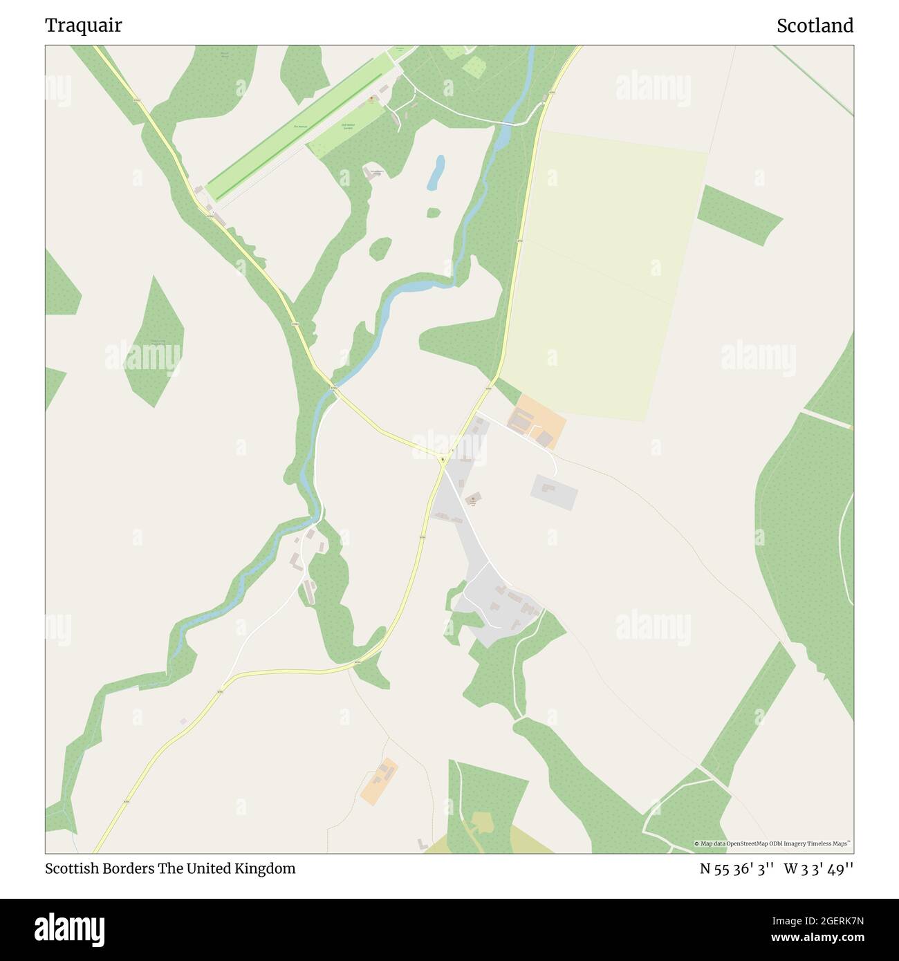 Traquair, frontières écossaises, Royaume-Uni, Écosse, N 55 36' 3'', W 3 3' 49'', carte, Timeless carte publiée en 2021. Les voyageurs, les explorateurs et les aventuriers comme Florence Nightingale, David Livingstone, Ernest Shackleton, Lewis et Clark et Sherlock Holmes se sont appuyés sur des cartes pour planifier leurs voyages dans les coins les plus reculés du monde. Timeless Maps dresse la carte de la plupart des sites du monde, montrant ainsi la réalisation de grands rêves Banque D'Images