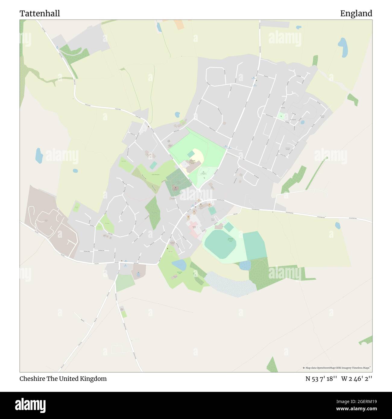 Tattenhall, Cheshire, Royaume-Uni, Angleterre, N 53 7' 18'', W 2 46' 2'', carte, Timeless carte publiée en 2021. Les voyageurs, les explorateurs et les aventuriers comme Florence Nightingale, David Livingstone, Ernest Shackleton, Lewis et Clark et Sherlock Holmes se sont appuyés sur des cartes pour planifier leurs voyages dans les coins les plus reculés du monde. Timeless Maps dresse la carte de la plupart des sites du monde, montrant ainsi la réalisation de grands rêves Banque D'Images