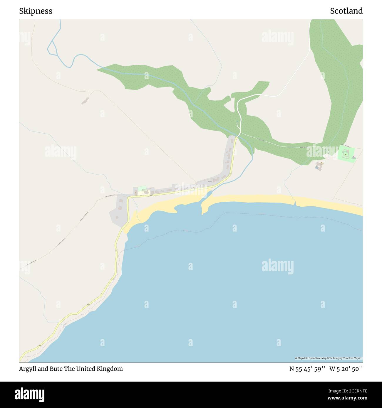 Skippness, Argyll et Bute, Royaume-Uni, Écosse, N 55 45' 59'', W 5 20' 50'', carte, carte intemporelle publiée en 2021. Les voyageurs, les explorateurs et les aventuriers comme Florence Nightingale, David Livingstone, Ernest Shackleton, Lewis et Clark et Sherlock Holmes se sont appuyés sur des cartes pour planifier leurs voyages dans les coins les plus reculés du monde. Timeless Maps dresse la carte de la plupart des sites du monde, montrant ainsi la réalisation de grands rêves Banque D'Images