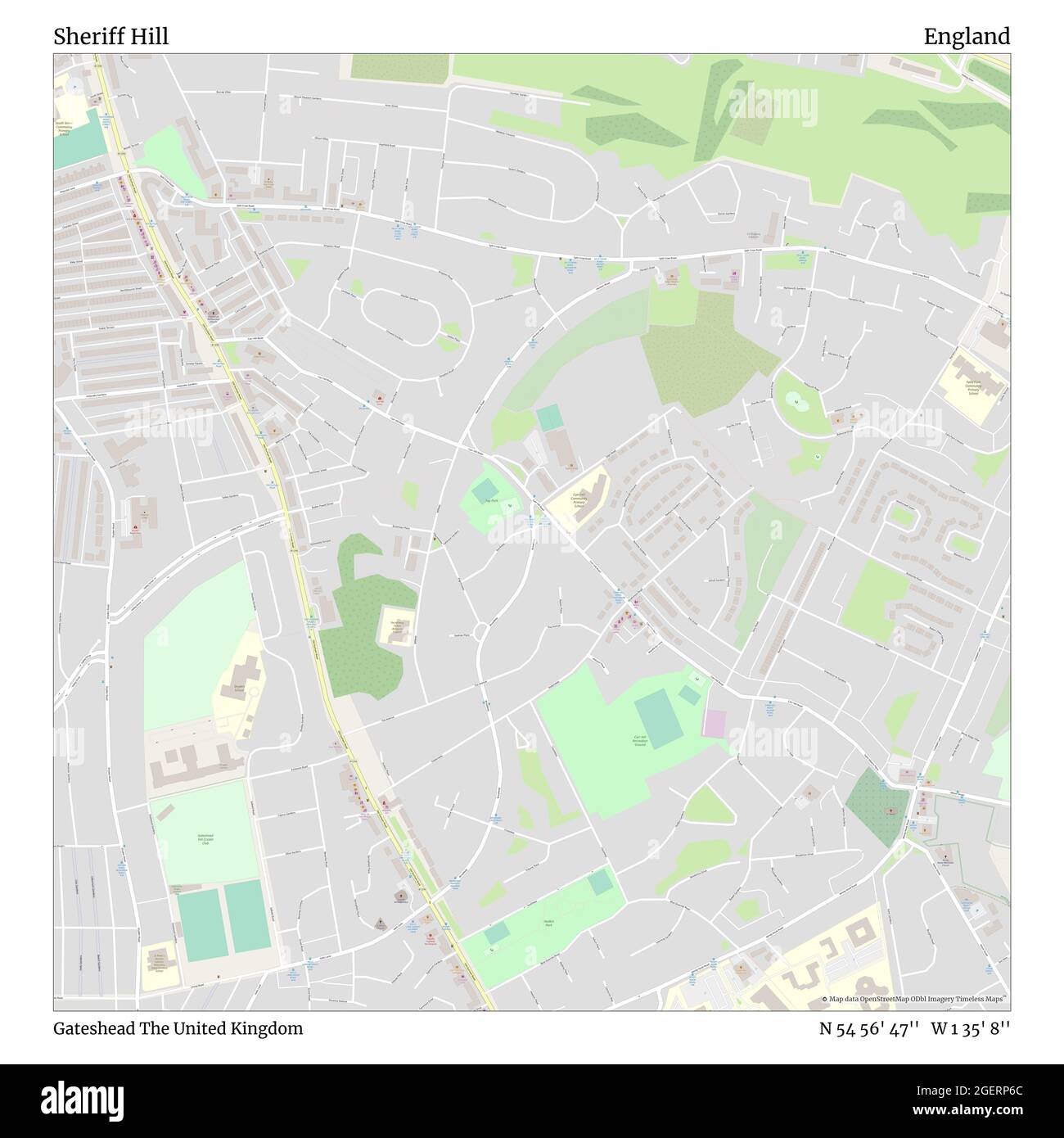Sheriff Hill, Gateshead, RoyaumeUni, Angleterre, N 54 56' 47'', W 1 35