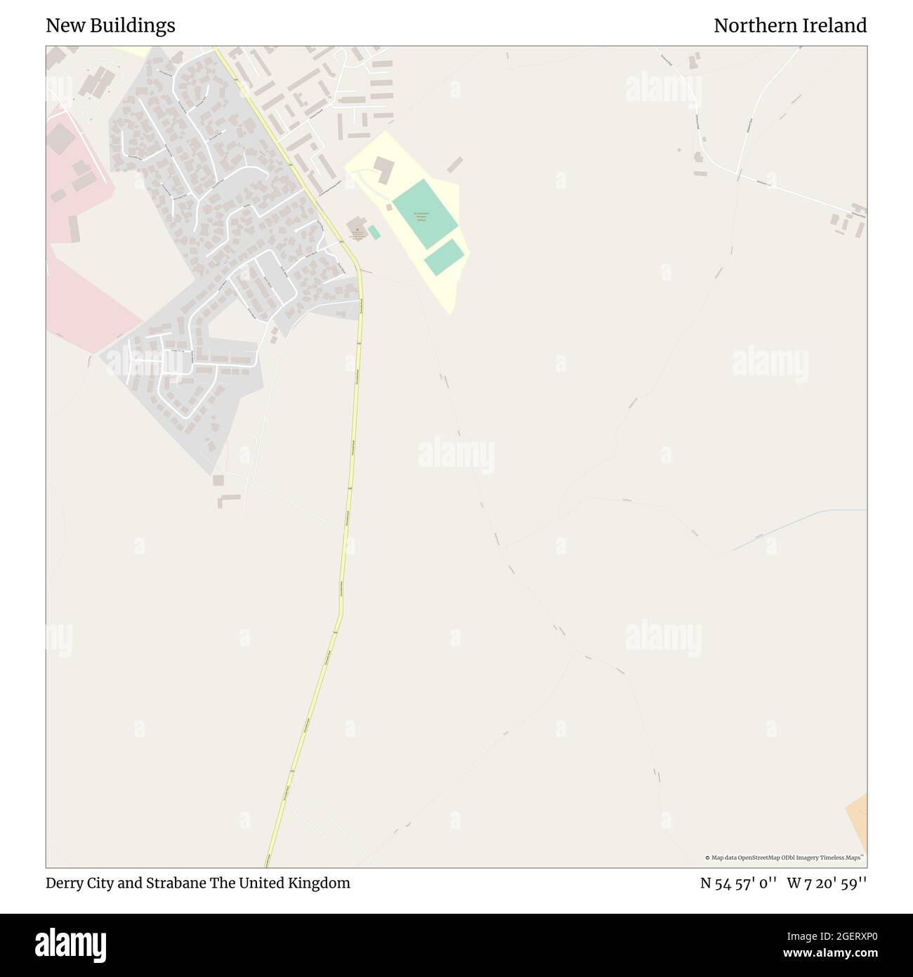 New Buildings, Derry City et Strabane, Royaume-Uni, Irlande du Nord, N 54 57' 0', W 7 20' 59'', carte, Timeless carte publiée en 2021. Les voyageurs, les explorateurs et les aventuriers comme Florence Nightingale, David Livingstone, Ernest Shackleton, Lewis et Clark et Sherlock Holmes se sont appuyés sur des cartes pour planifier leurs voyages dans les coins les plus reculés du monde. Timeless Maps dresse la carte de la plupart des sites du monde, montrant ainsi la réalisation de grands rêves Banque D'Images