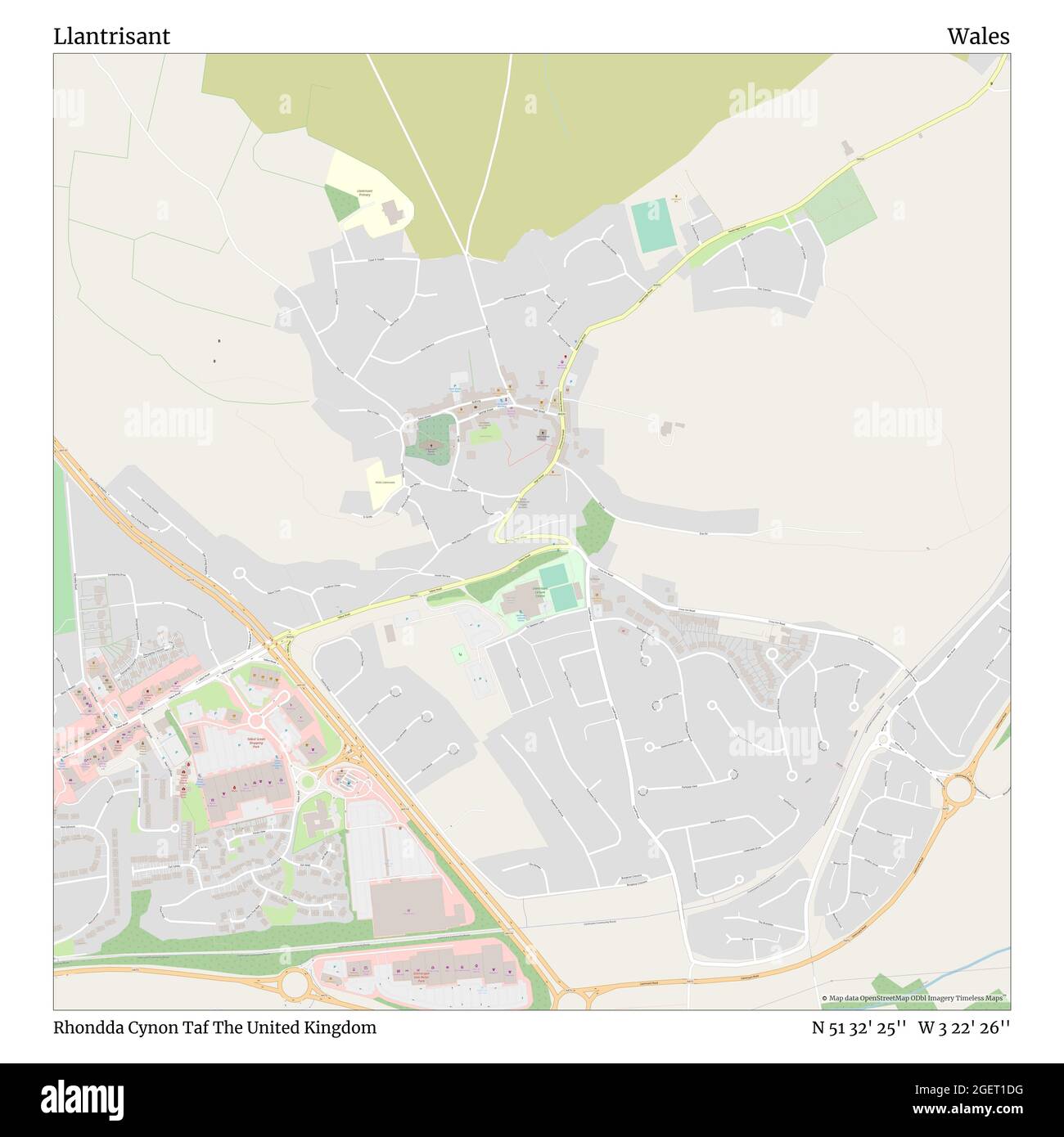 Llantrisant, Rhondda Cynon Taf, Royaume-Uni, pays de Galles, N 51 32' 25'', W 3 22' 26'', carte, Timeless carte publiée en 2021. Les voyageurs, les explorateurs et les aventuriers comme Florence Nightingale, David Livingstone, Ernest Shackleton, Lewis et Clark et Sherlock Holmes se sont appuyés sur des cartes pour planifier leurs voyages dans les coins les plus reculés du monde. Timeless Maps dresse la carte de la plupart des sites du monde, montrant ainsi la réalisation de grands rêves Banque D'Images