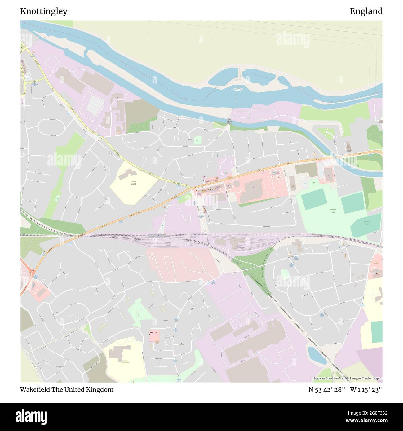 Knotingley, Wakefield, Royaume-Uni, Angleterre, N 53 42' 28'', W 1 15' 23'', carte, Timeless Map publié en 2021. Les voyageurs, les explorateurs et les aventuriers comme Florence Nightingale, David Livingstone, Ernest Shackleton, Lewis et Clark et Sherlock Holmes se sont appuyés sur des cartes pour planifier leurs voyages dans les coins les plus reculés du monde. Timeless Maps dresse la carte de la plupart des sites du monde, montrant ainsi la réalisation de grands rêves Banque D'Images