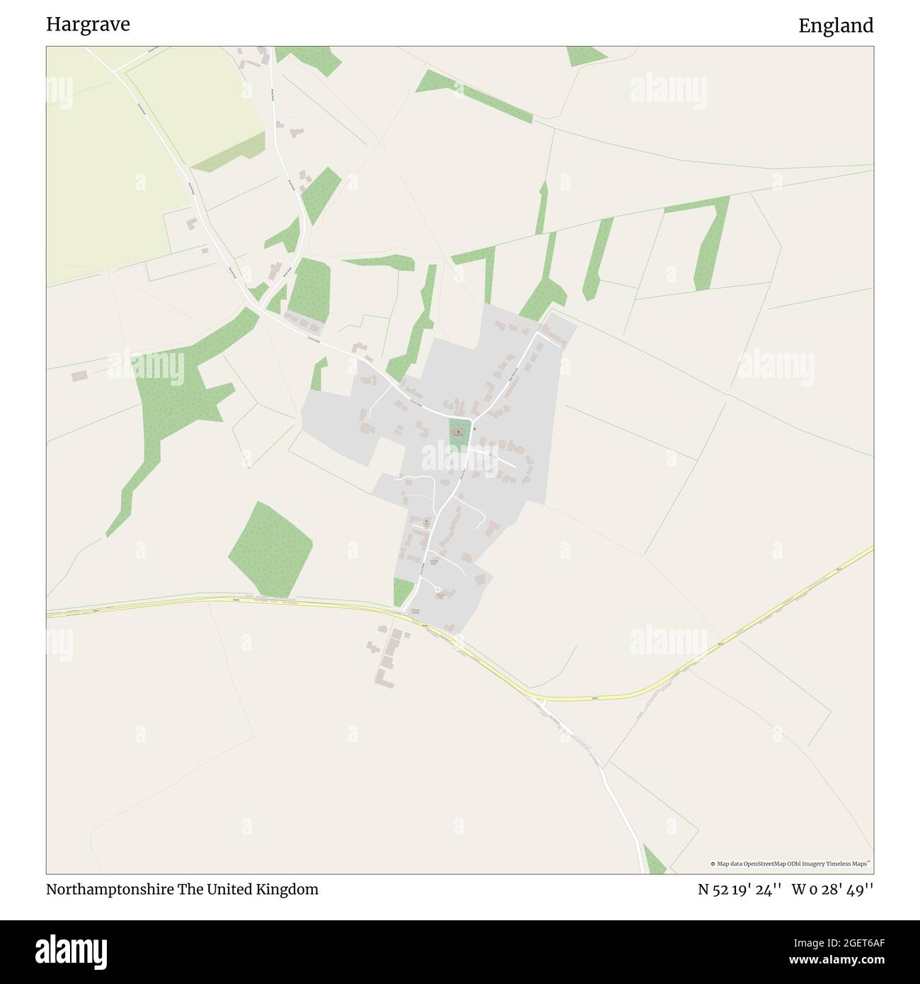 Hargrave, Northamptonshire, Royaume-Uni, Angleterre, N 52 19' 24'', W 0 28' 49'', carte, Timeless carte publiée en 2021. Les voyageurs, les explorateurs et les aventuriers comme Florence Nightingale, David Livingstone, Ernest Shackleton, Lewis et Clark et Sherlock Holmes se sont appuyés sur des cartes pour planifier leurs voyages dans les coins les plus reculés du monde. Timeless Maps dresse la carte de la plupart des sites du monde, montrant ainsi la réalisation de grands rêves Banque D'Images