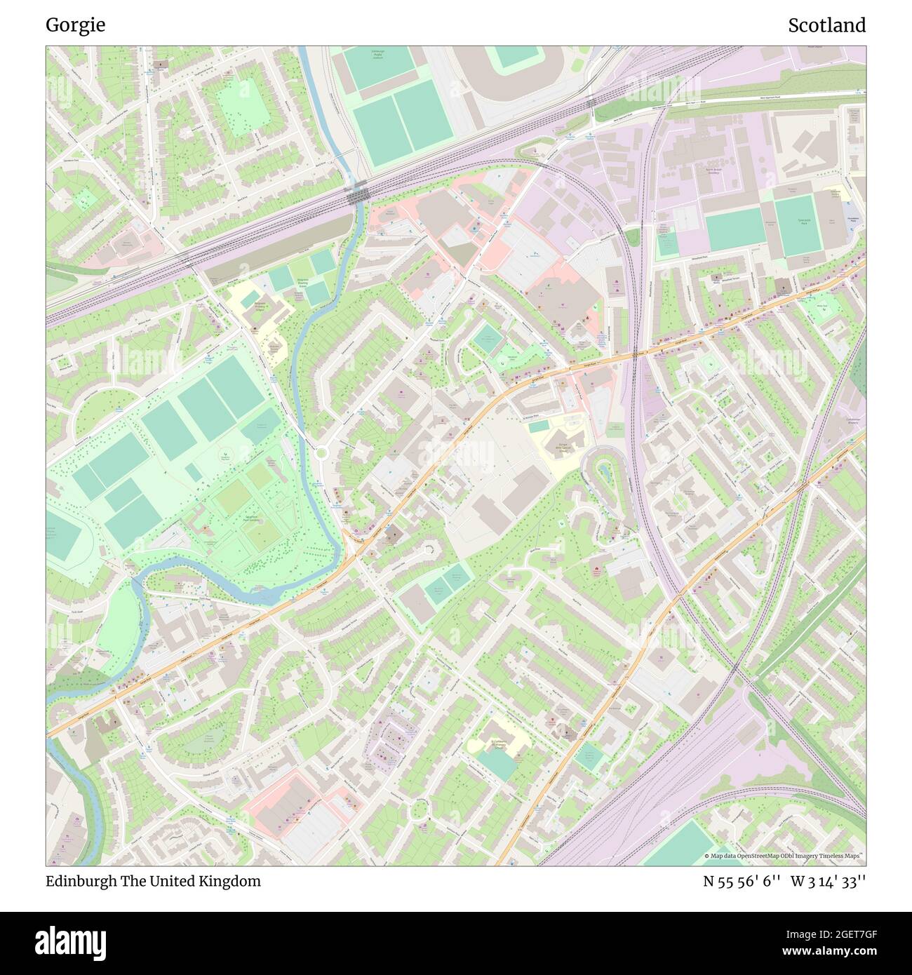 Gorgie, Édimbourg, Royaume-Uni, Écosse, N 55 56' 6'', W 3 14' 33'', carte, carte intemporelle publiée en 2021. Les voyageurs, les explorateurs et les aventuriers comme Florence Nightingale, David Livingstone, Ernest Shackleton, Lewis et Clark et Sherlock Holmes se sont appuyés sur des cartes pour planifier leurs voyages dans les coins les plus reculés du monde. Timeless Maps dresse la carte de la plupart des sites du monde, montrant ainsi la réalisation de grands rêves Banque D'Images