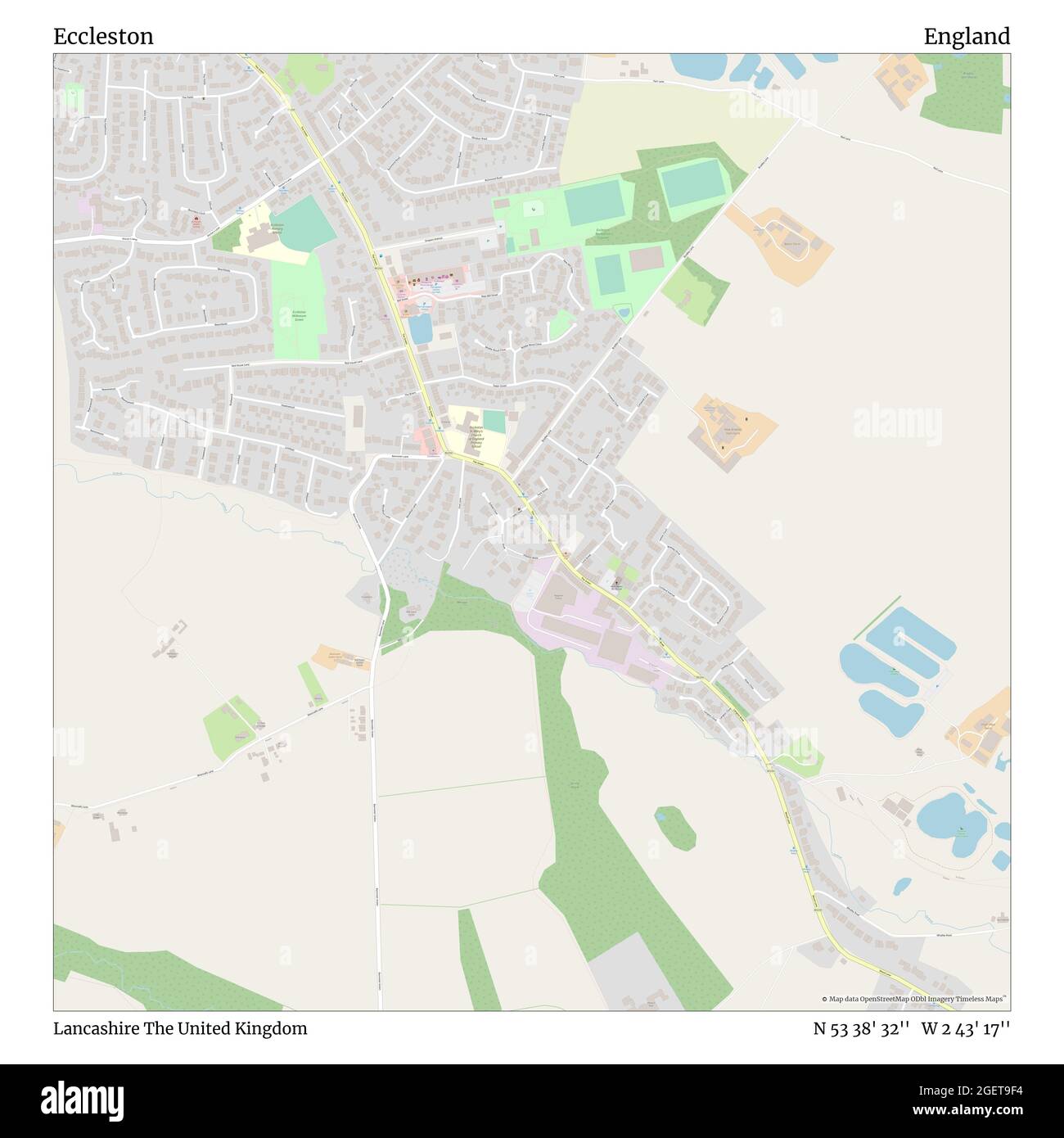 Eccleston, Lancashire, Royaume-Uni, Angleterre, N 53 38' 32'', W 2 43' 17'', carte, Timeless Map publié en 2021. Les voyageurs, les explorateurs et les aventuriers comme Florence Nightingale, David Livingstone, Ernest Shackleton, Lewis et Clark et Sherlock Holmes se sont appuyés sur des cartes pour planifier leurs voyages dans les coins les plus reculés du monde. Timeless Maps dresse la carte de la plupart des sites du monde, montrant ainsi la réalisation de grands rêves Banque D'Images