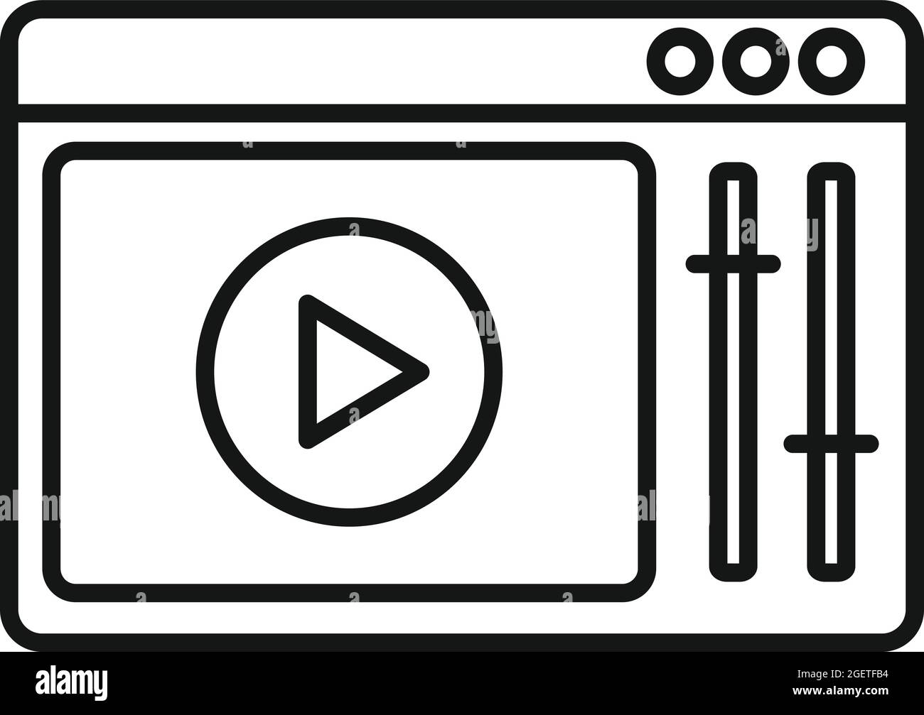 Vecteur de contour de l'icône d'édition vidéo en ligne. Éditeur de film Illustration de Vecteur