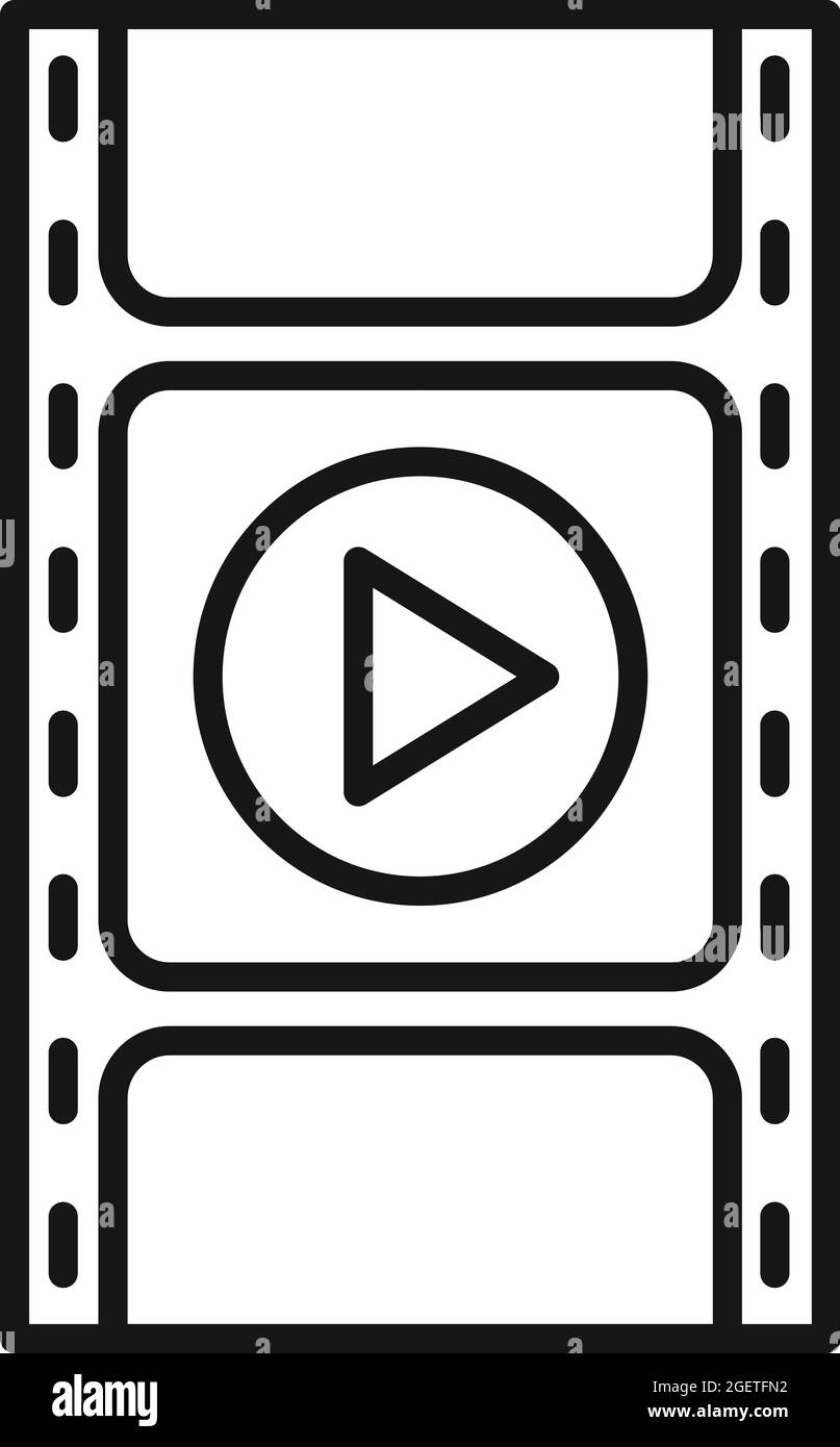 Vecteur de contour d'icône d'édition vidéo. Clip de l'éditeur Illustration de Vecteur