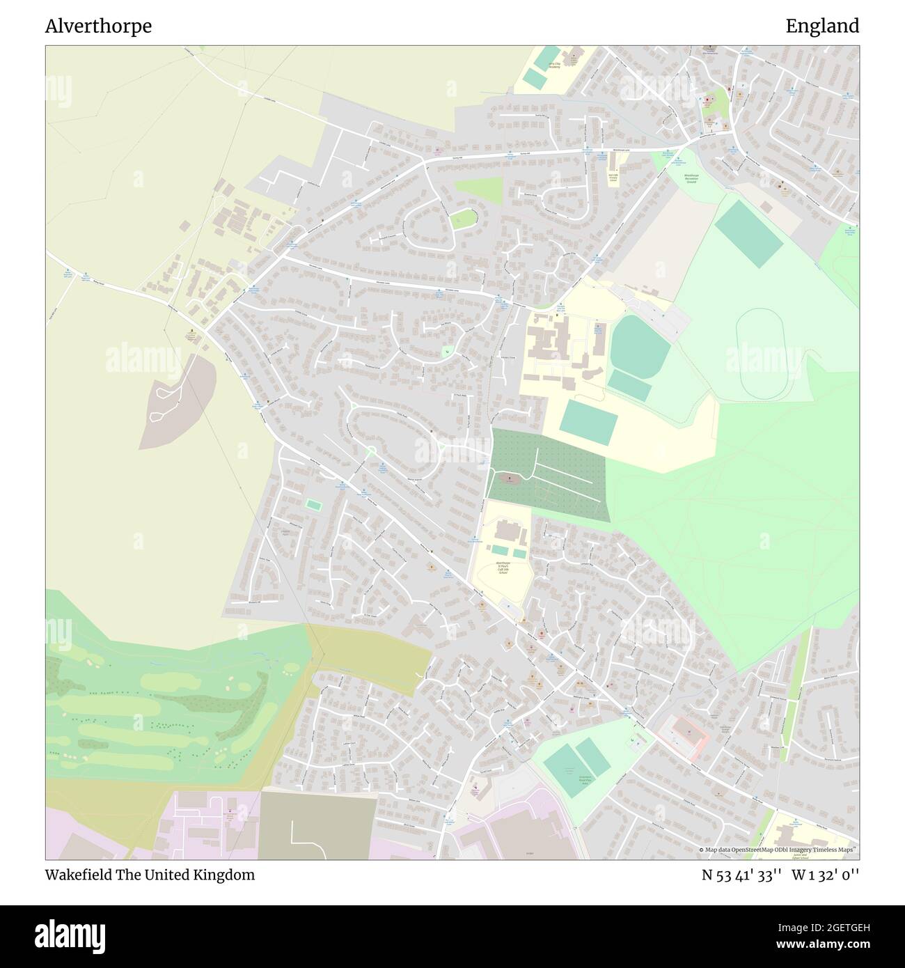 Alverthorpe, Wakefield, Royaume-Uni, Angleterre, N 53 41' 33'', W 1 32' 0'', carte, Timeless carte publiée en 2021. Les voyageurs, les explorateurs et les aventuriers comme Florence Nightingale, David Livingstone, Ernest Shackleton, Lewis et Clark et Sherlock Holmes se sont appuyés sur des cartes pour planifier leurs voyages dans les coins les plus reculés du monde. Timeless Maps dresse la carte de la plupart des sites du monde, montrant ainsi la réalisation de grands rêves Banque D'Images