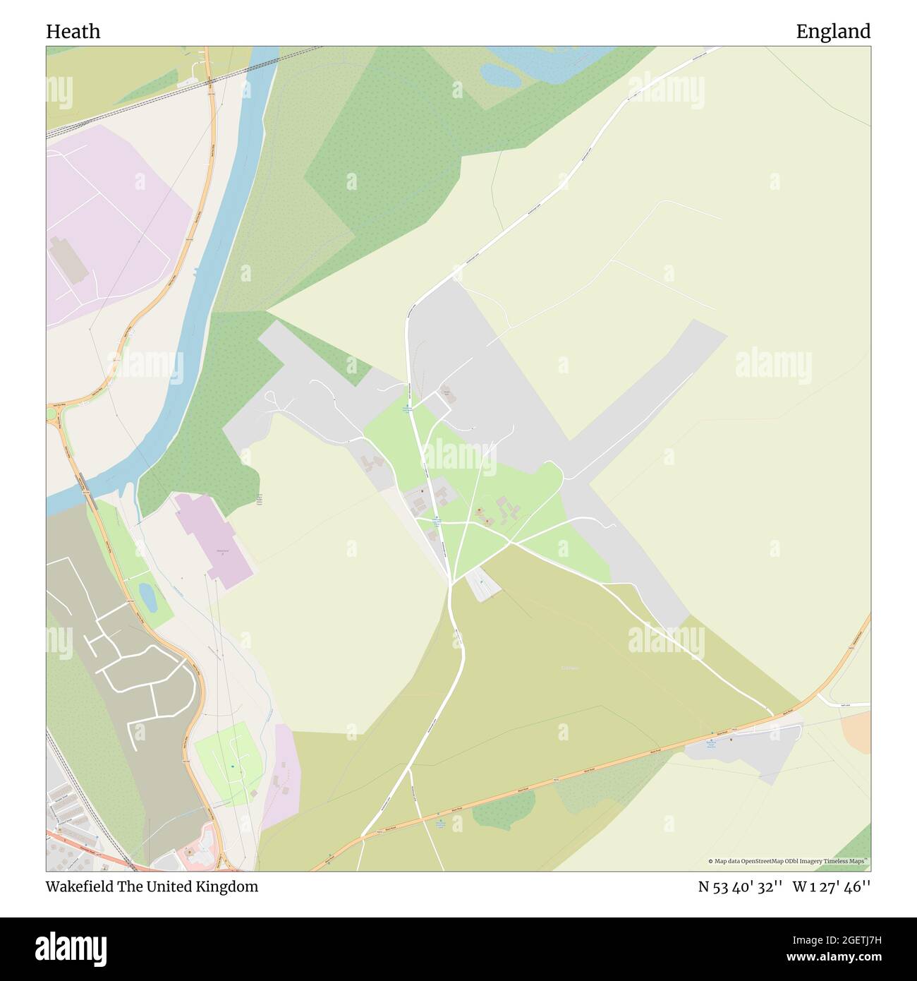 Heath, Wakefield, Royaume-Uni, Angleterre, N 53 40' 32'', W 1 27' 46'', carte, Timeless Map publié en 2021. Les voyageurs, les explorateurs et les aventuriers comme Florence Nightingale, David Livingstone, Ernest Shackleton, Lewis et Clark et Sherlock Holmes se sont appuyés sur des cartes pour planifier leurs voyages dans les coins les plus reculés du monde. Timeless Maps dresse la carte de la plupart des sites du monde, montrant ainsi la réalisation de grands rêves Banque D'Images