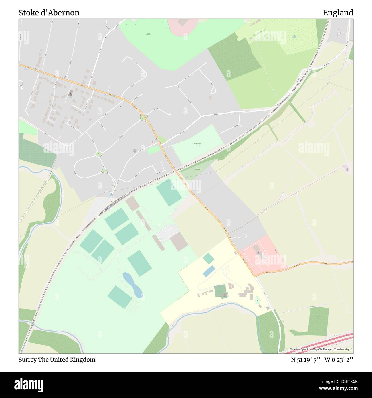 Stoke d'Abernon, Surrey, Royaume-Uni, Angleterre, N 51 19' 7'', W 0 23' 2'', carte, Timeless carte publiée en 2021. Les voyageurs, les explorateurs et les aventuriers comme Florence Nightingale, David Livingstone, Ernest Shackleton, Lewis et Clark et Sherlock Holmes se sont appuyés sur des cartes pour planifier leurs voyages dans les coins les plus reculés du monde. Timeless Maps dresse la carte de la plupart des sites du monde, montrant ainsi la réalisation de grands rêves Banque D'Images